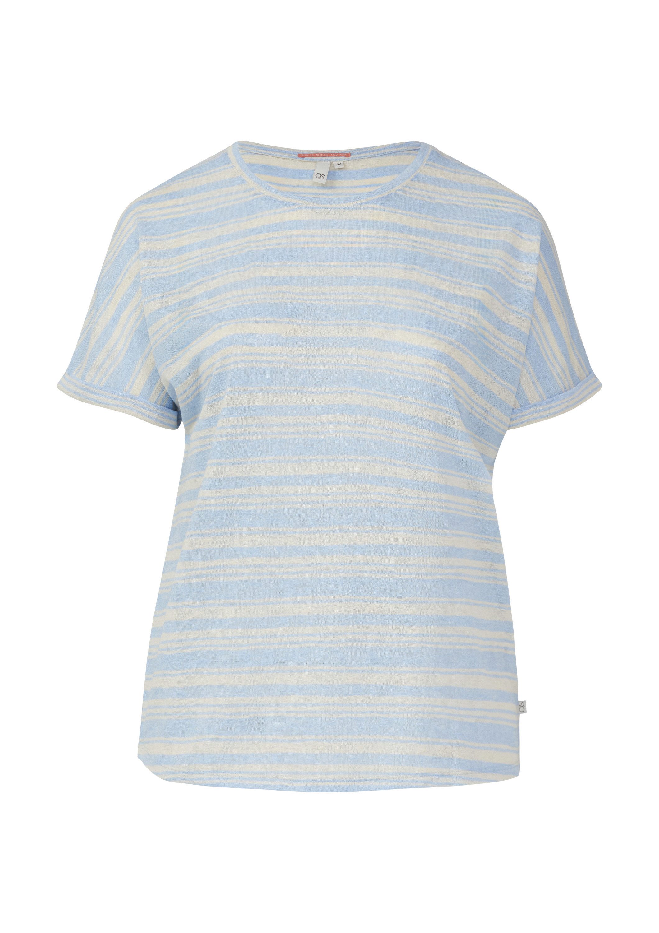 QS Kurzarmshirt T-Shirt Ringelshirt aus Viskosemix günstig online kaufen