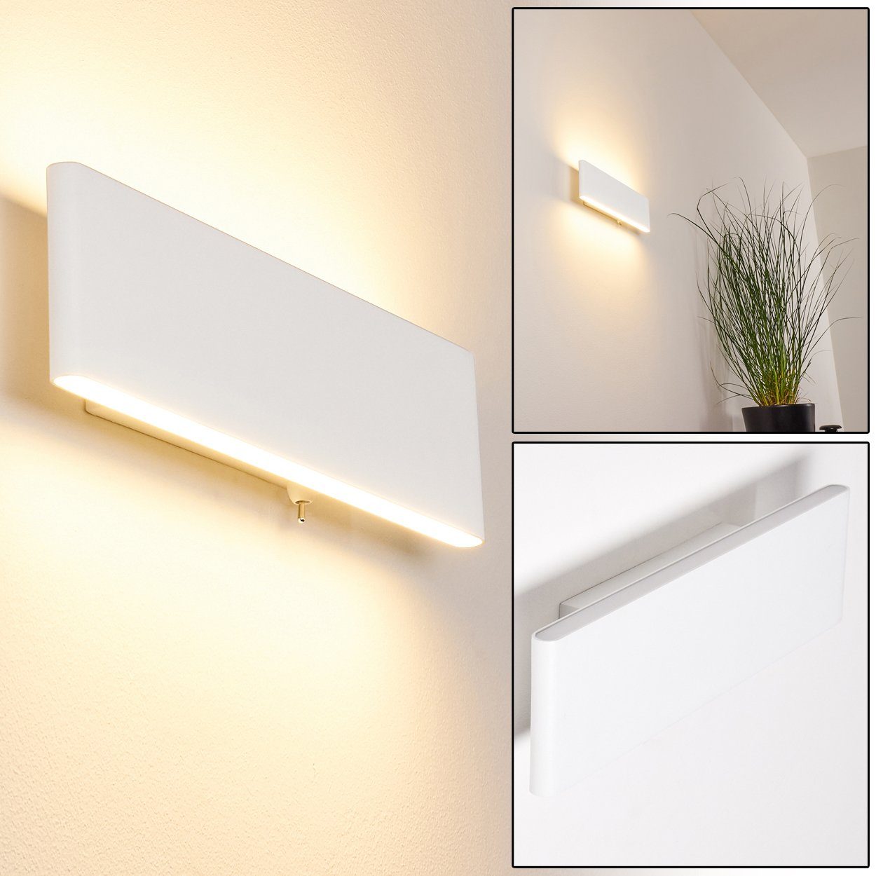 hofstein Wandleuchte Flur Strahler LED Wand Lampen Schalter weiß UP Down Wohn Schlaf Zimmer