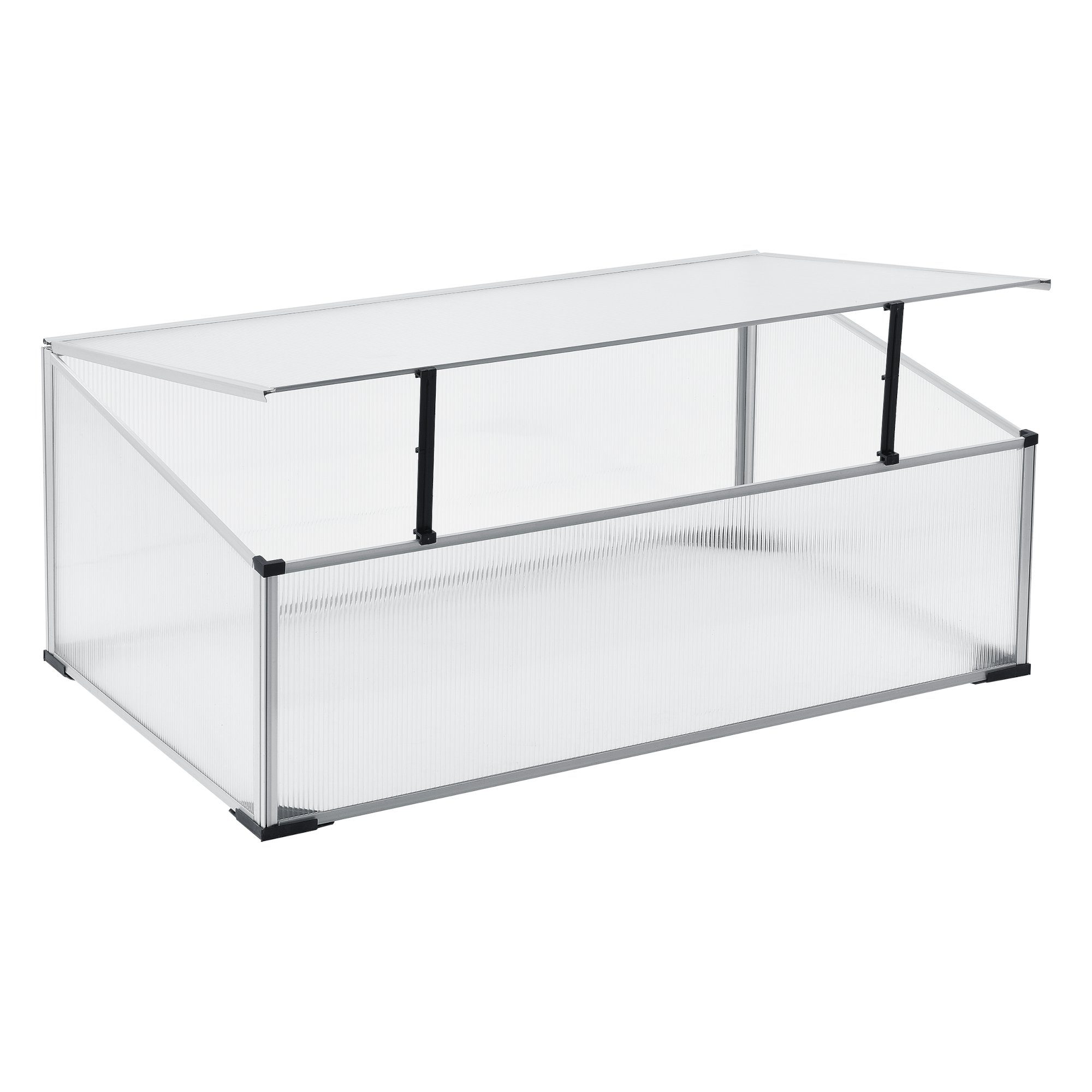 en.casa Frühbeet, »Horta« Gewächshaus Treibhaus Beetkasten Pflanzbeet 100x60cm