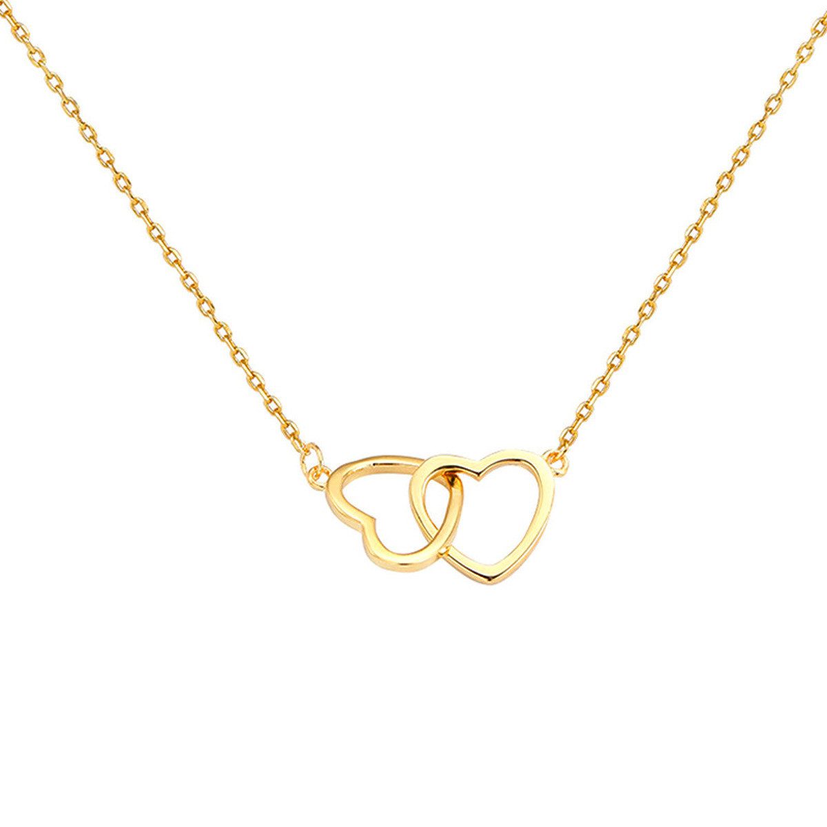 KARMA Kette mit Anhänger Halskette Herzen Gold vergoldet Damen Kette Edelst günstig online kaufen