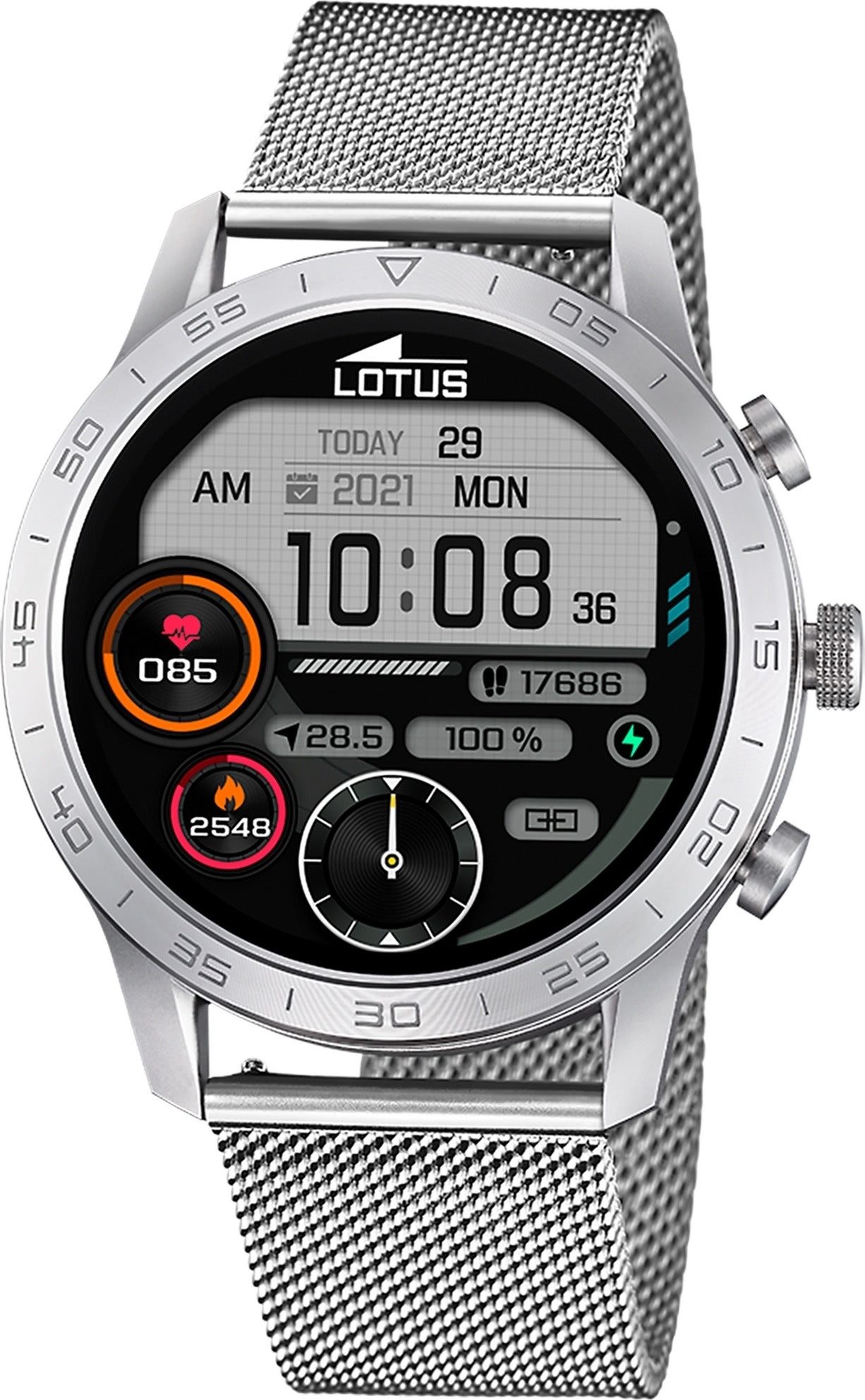 Multifunktionsuhr Lotus Herrenuhr Edelstahl silber Lotus