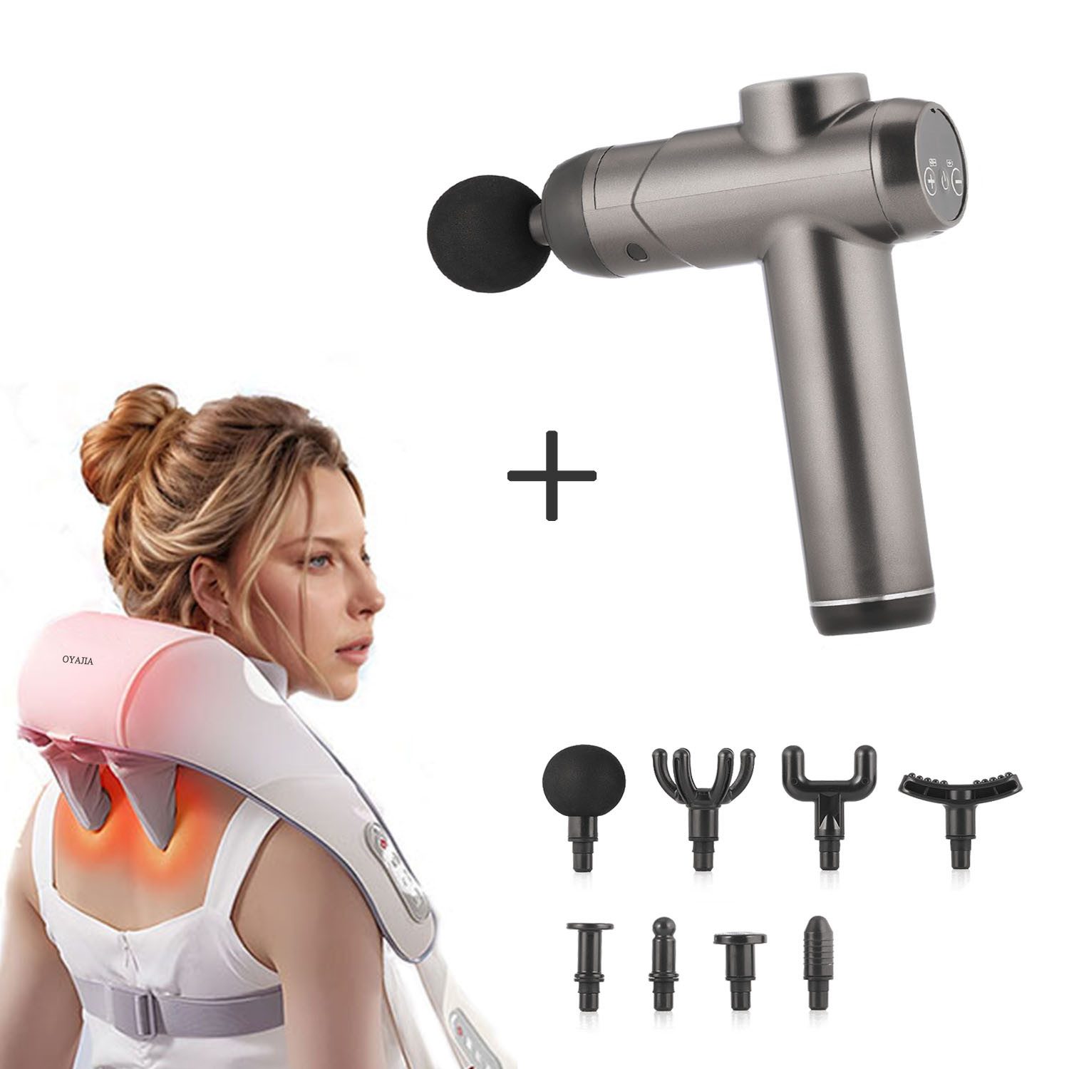 Massagegerät Faszienpistole Massagegerät Set, LED Touchscreen, 6D Massage