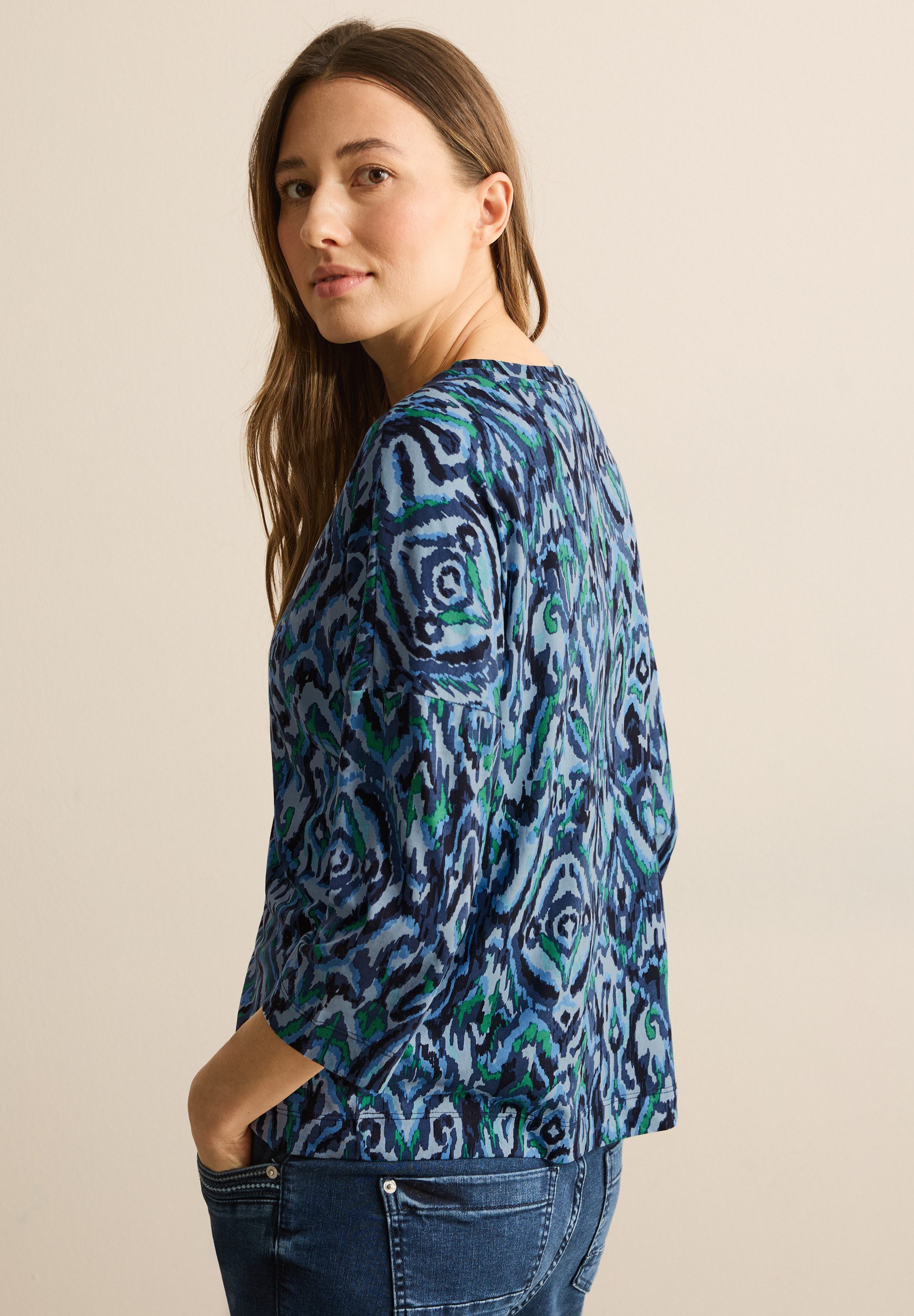CECIL 3/4-Arm-Shirt mit All-Over Print günstig online kaufen