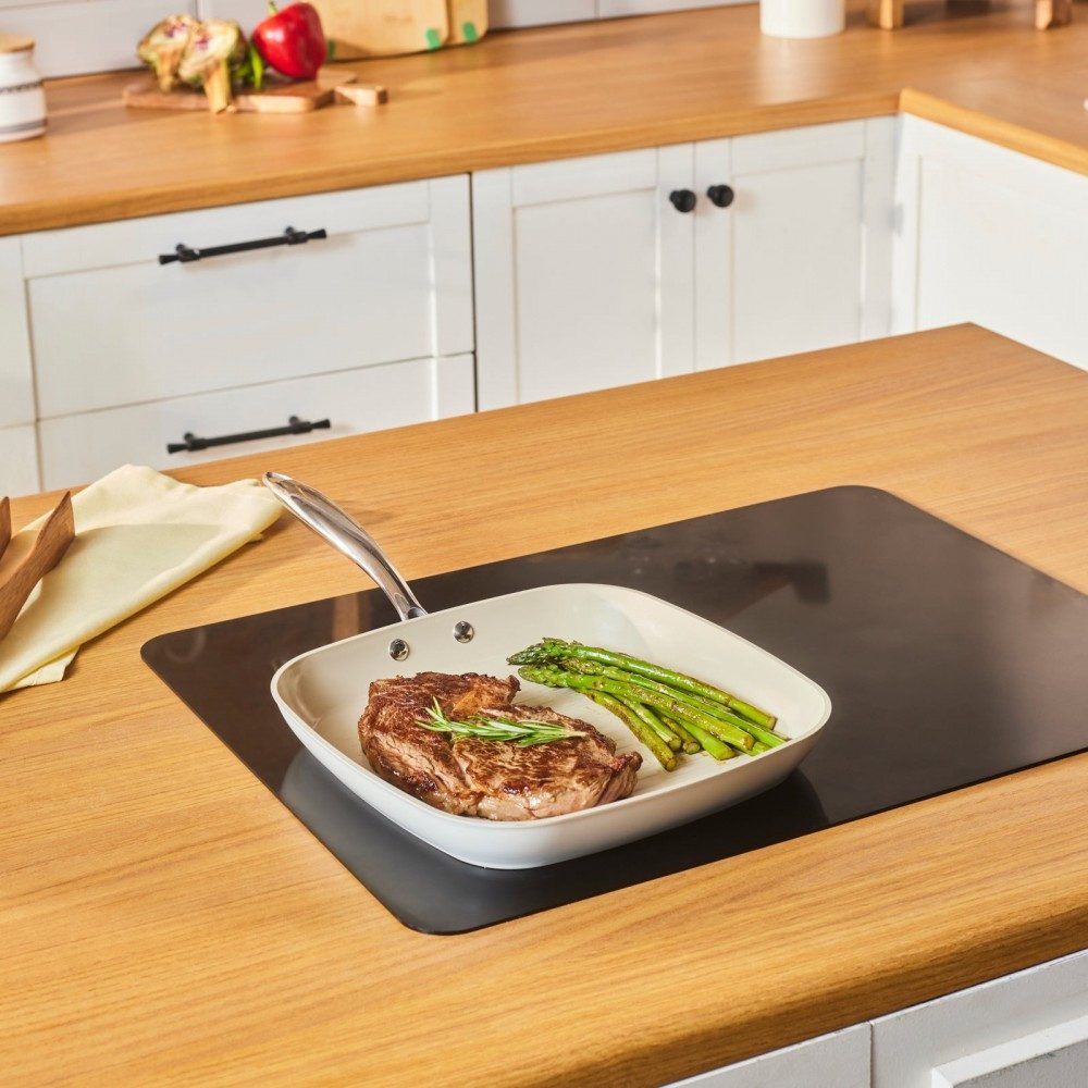 Karaca Bratpfanne Karaca Swiss Crystal Almond Cream 28 cm Stielgrill
