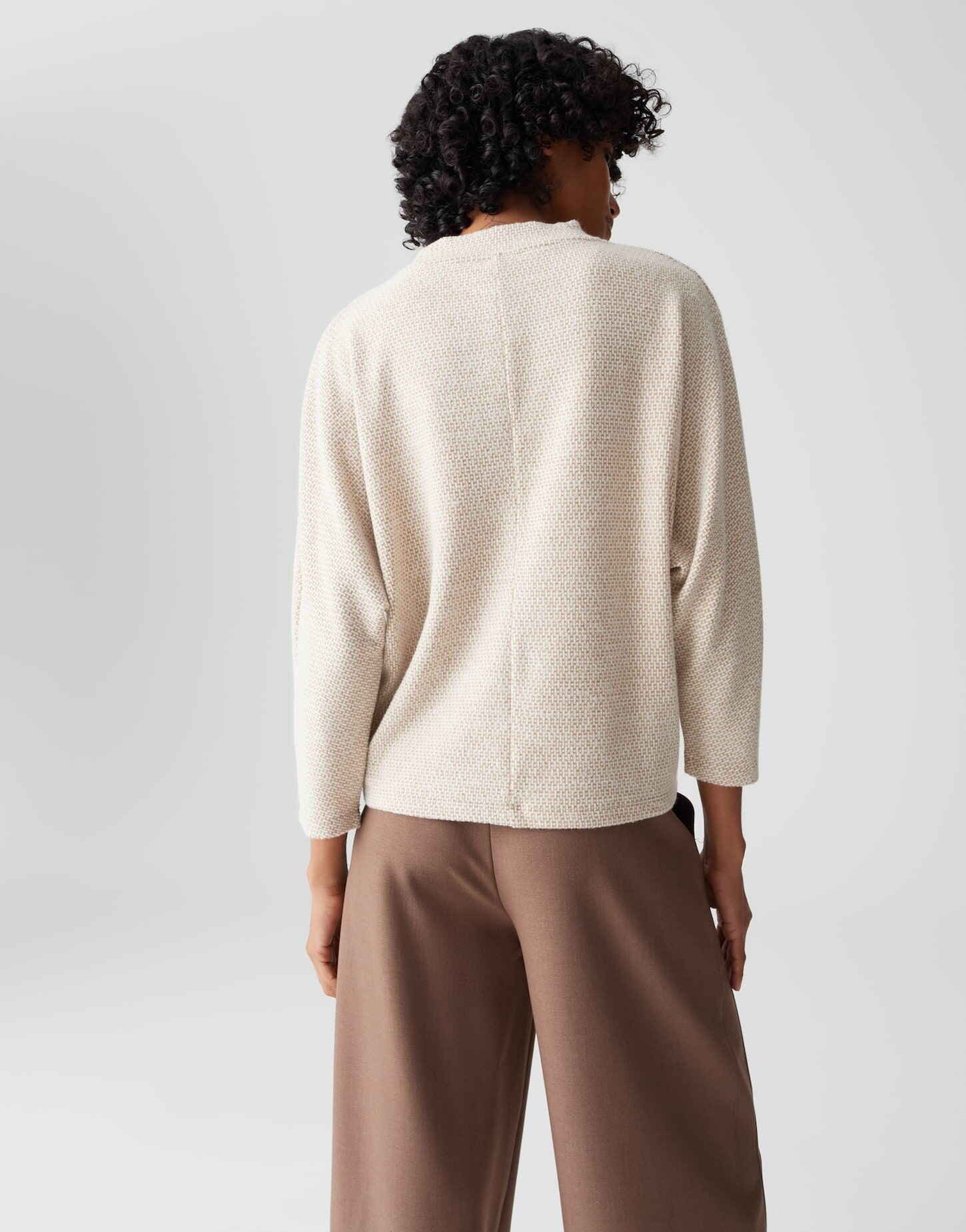 OPUS 3/4-Arm-Shirt SUCOZY Regular Fit mit grafischem Muster lockere Passform, weicher Griff, elastischer Stoff