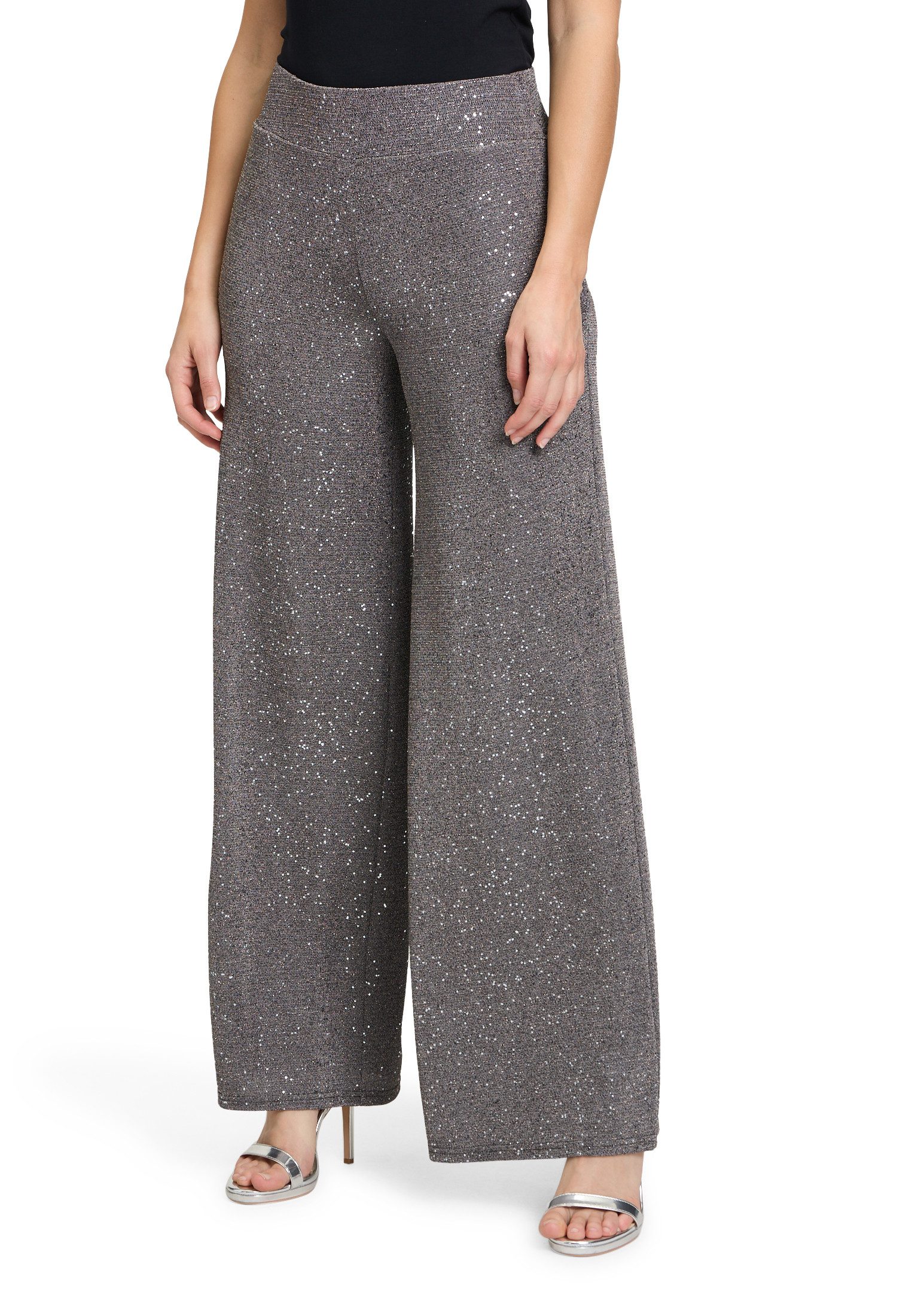 Vera Mont Stoffhose Damen mit weitem Bein Glitzer