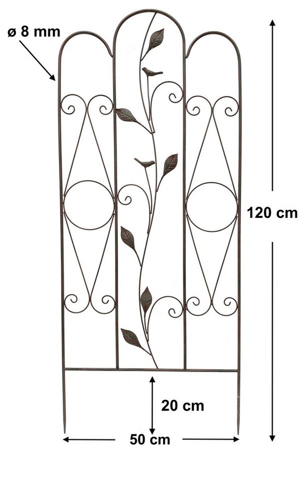 Thumbnail - DanDiBo Rankhilfe Metall Rankgitter 120 cm 93993 Kletterhilfe Bodenstecker Blumenhalter, Ranksäule