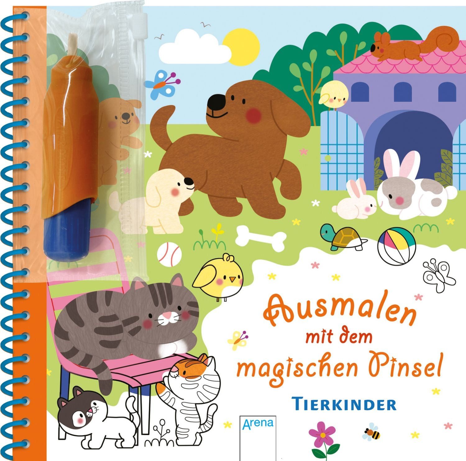 Ausmalen mit dem magischen Pinsel. Tierkinder / Sophie Ledesma, Stefanie Böhm, Malbuch mit Wassertankstift ab 3 Jahren