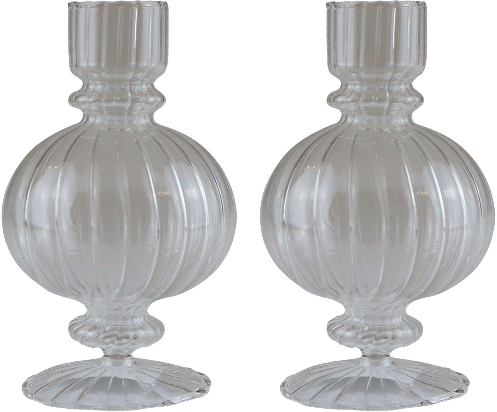 AM Design Dekovase Tischvase aus Glas, Höhe ca. 17 cm (Set, 2 St), Glasvase, Dekoobjekt