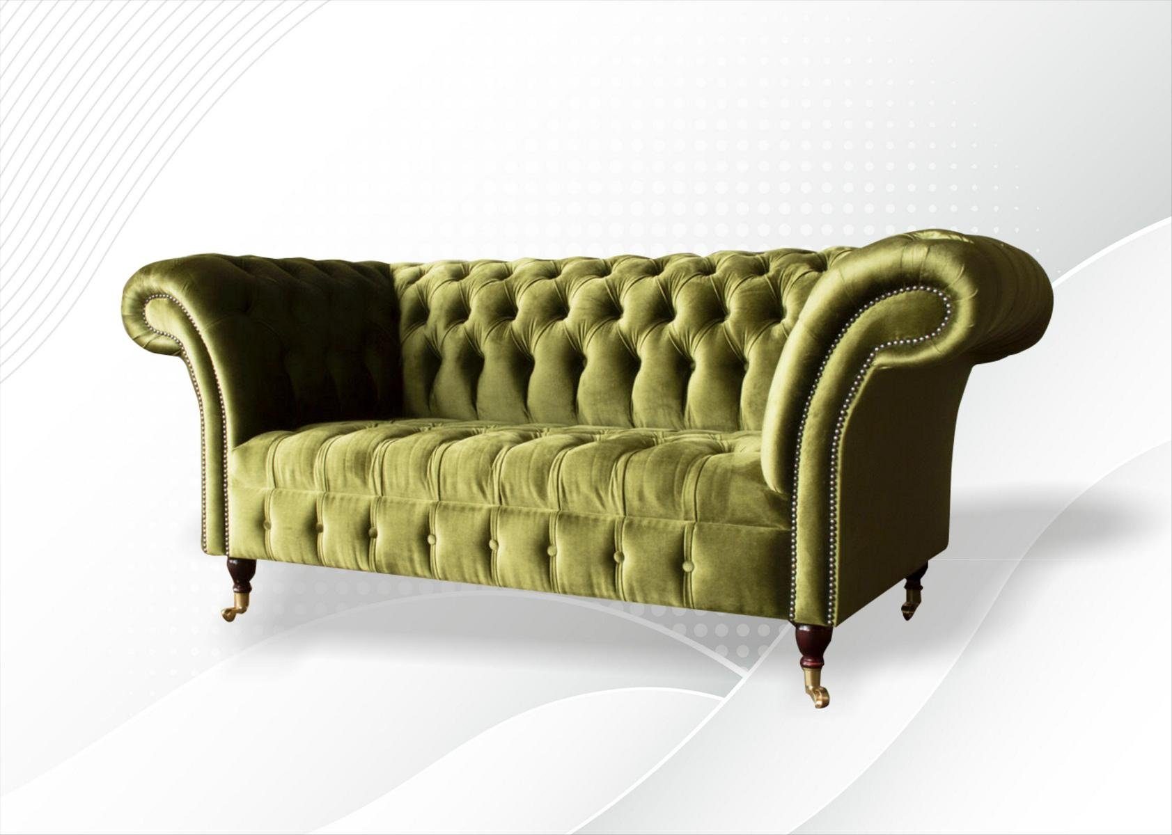 Sofa Chesterfield-Sofa, Couch Sitzer 2 Chesterfield Design JVmoebel cm 185