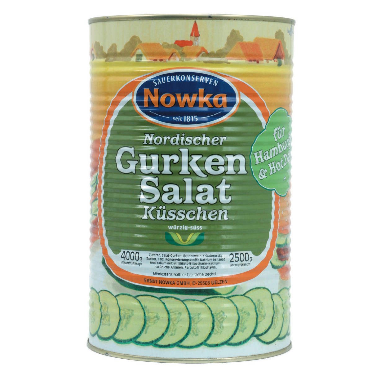 Nowka Gemüsekonserve, Nowka Nordischer Küsschen würzig süß Gurkensalat Sauerkonserven 2500g