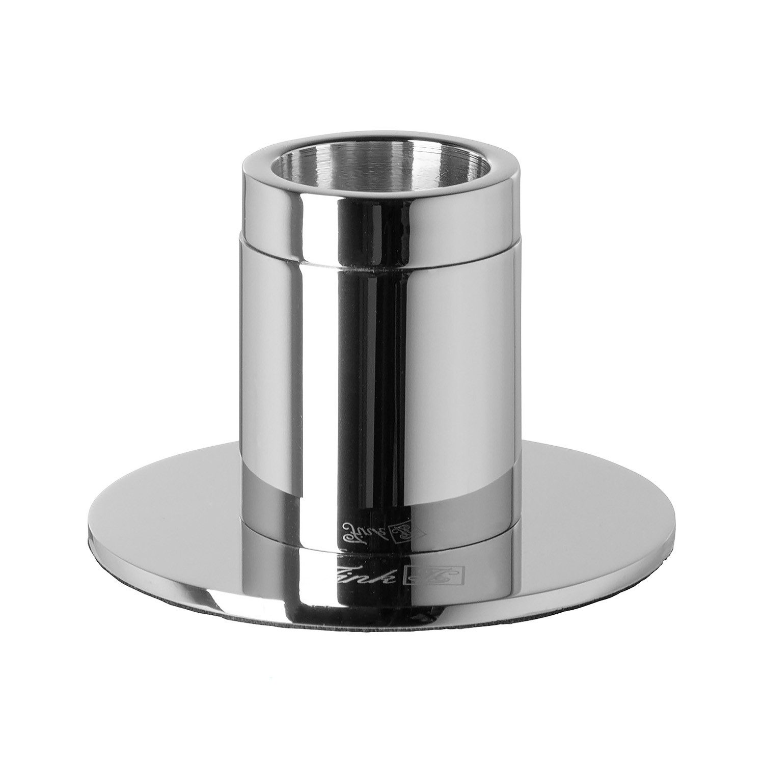 Fink Kerzenleuchter ENNO Leuchter - H. 5cm x D. 8cm - silber - Aluminium/Eisen/Stahl (1xLeuchter, 1 St., Kandelaber - Armleuchter), Vernickelter Kerzenständer - Eleganter Kerzenhalter & Lichtträger