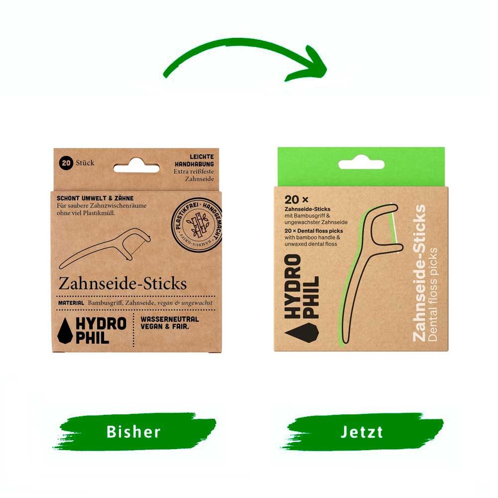 Hydrophil Zahnseide Zahnseide Sticks - Bambusgriff