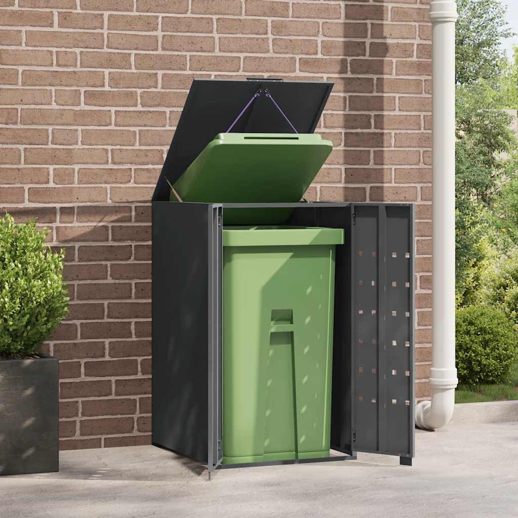 vidaXL Mülltonnenbox Mülltonnenbox für Einzeltonne Anthrazit 69x79x117 cm Stahl