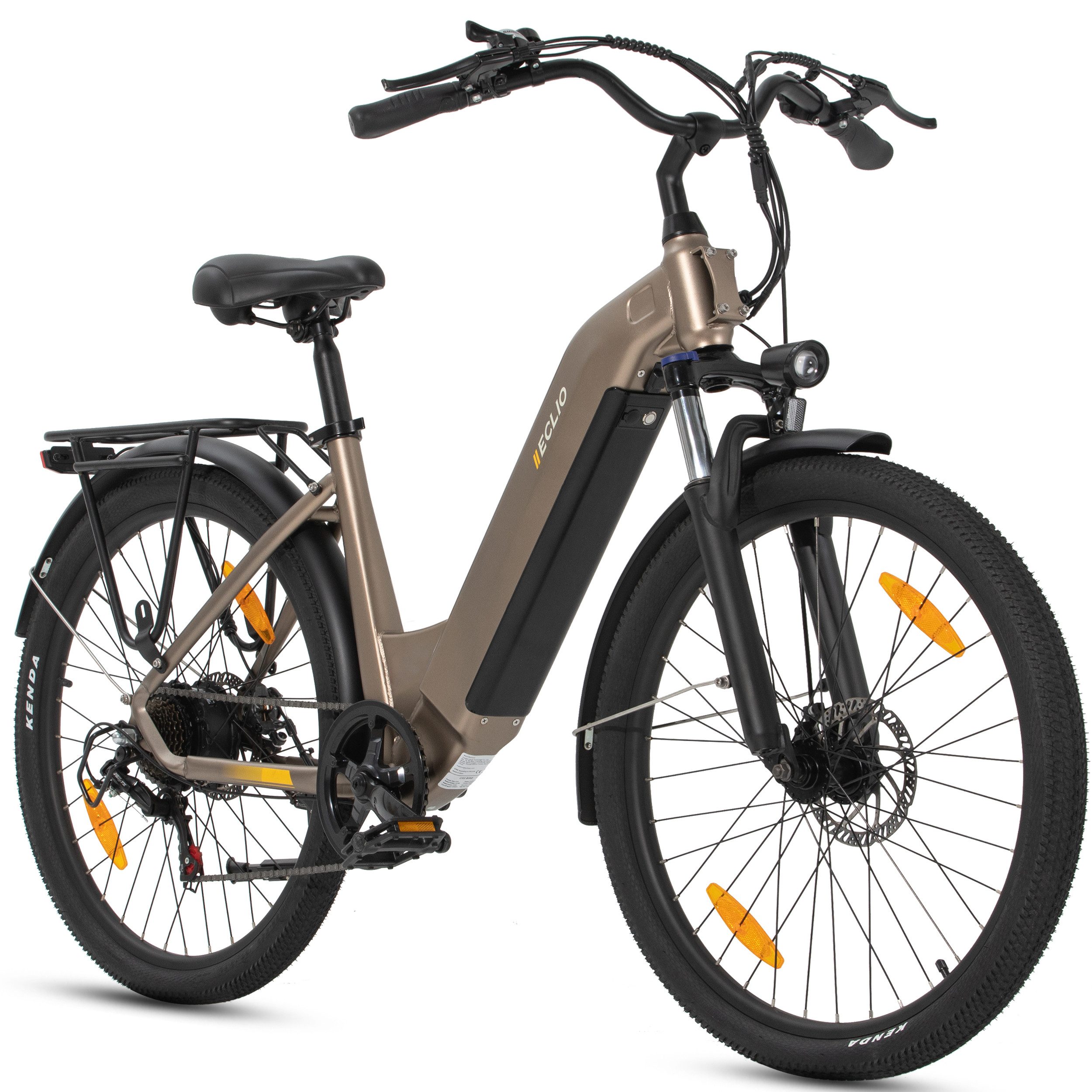 Vankel E-Bike Cityrad e bike für herren 26 zoll 18.2AH 36V 655WH damen 120km Elektrofahrrad, Kettenschaltung, Heckmotor, 655 Wh, (Beleuchtungsset mit Batterieladegerät, Batterieschlüssel, Werkzeug), Komfortables Stadtrad mit Scheibenbremsen & 26" Bereifun