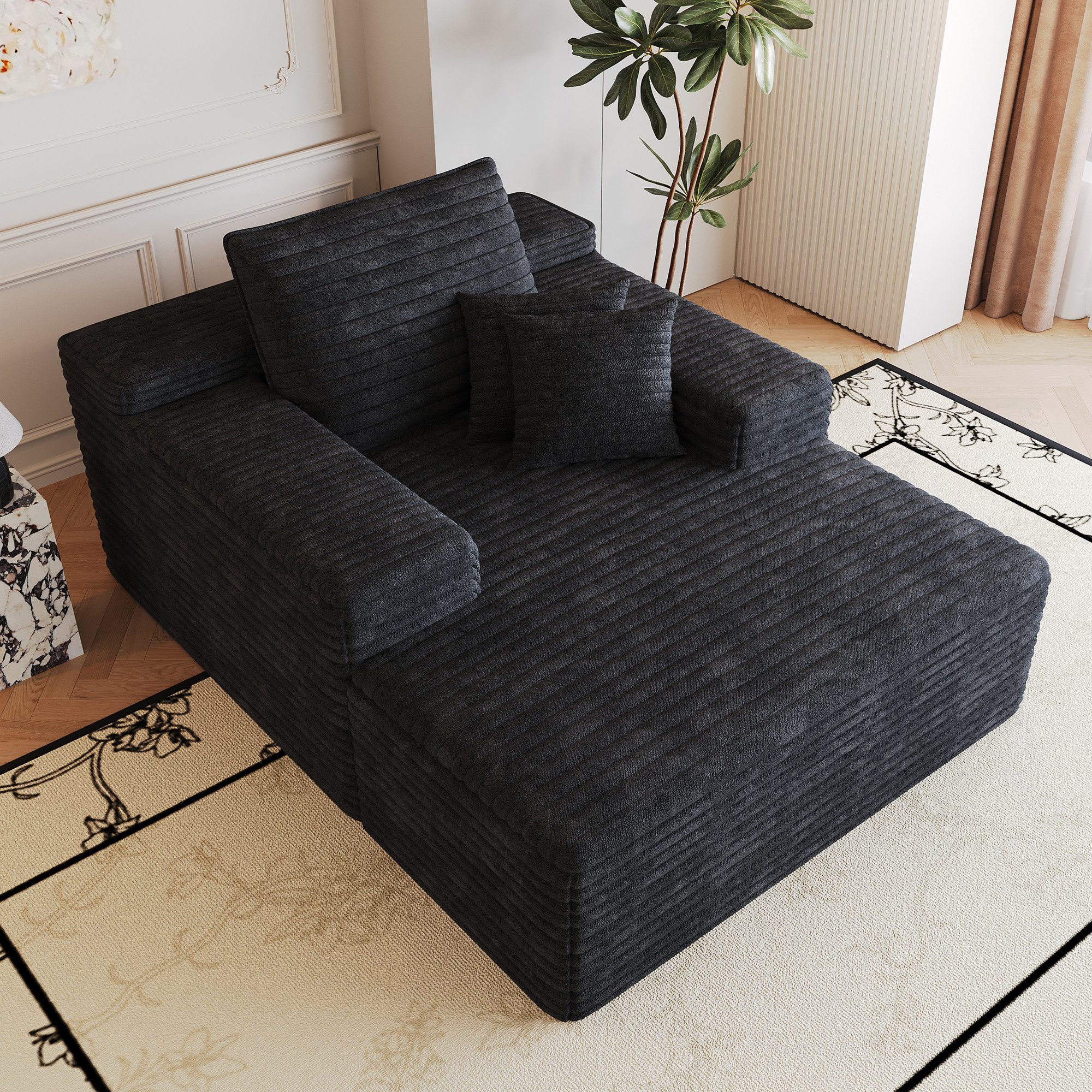GLP Chaiselongue Cordsofa 115x159 cm, Boneless, ohne Montage, Einzelstück, XXL-Loungekomfort mit Cordbezug, tiefem Sitz und 2 Rückenkissen