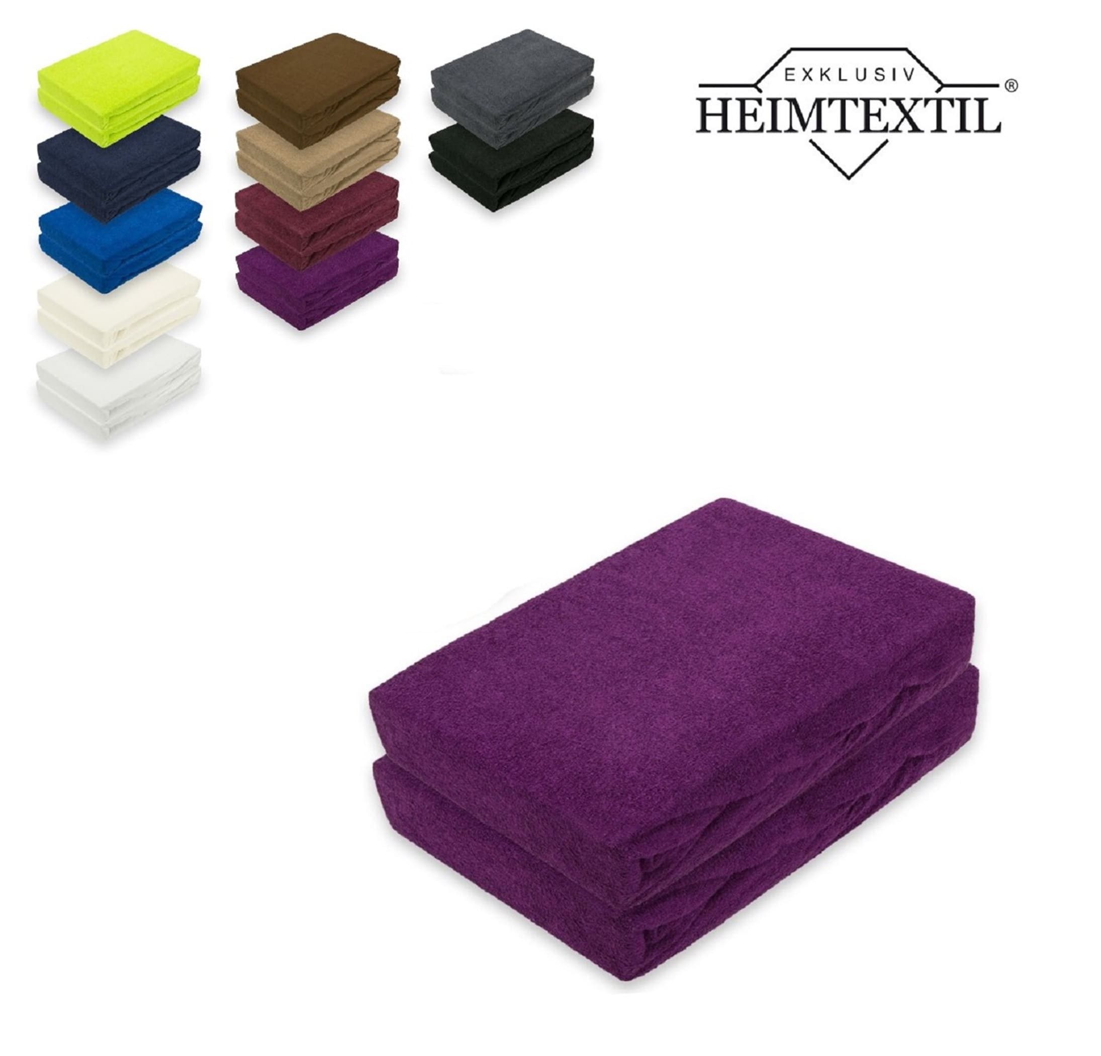 EXKLUSIV HEIMTEXTIL Spannbettlaken Doppelpack Frottee Spannbettlaken Premium, Frottee, Gummizug: rundum, (2 Stück), mit Rundumgummizug