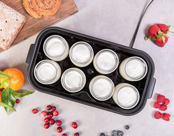 TZS FIRST AUSTRIA Joghurtbereiter Elektischer Joghurtbereiter, Joghurt Maker, 25 W, 8 Gläser, 190 ml, LCD-Display, Temperatureinstellung, Timer- und Auto-Stop-Funktion