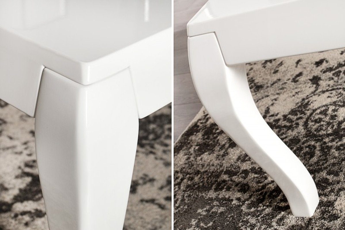 Casa Padrino Beistelltisch Weiss (110x45x60cm) Beistelltisch - Tisch Couchtisch Hochglanz