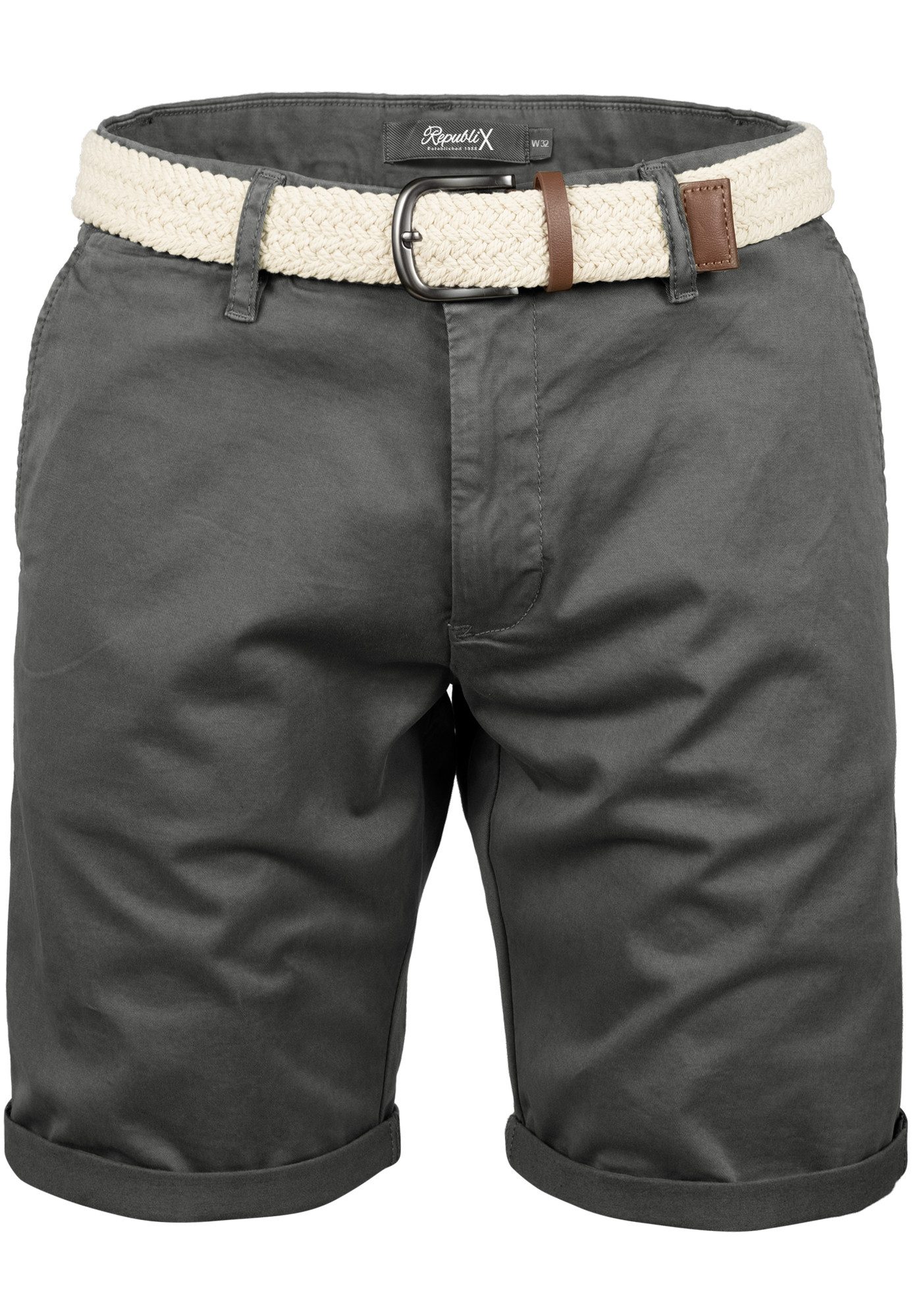REPUBLIX Chinoshorts GAEL Herren Bermuda Short Hose Regular Fit inkl. Gürte günstig online kaufen