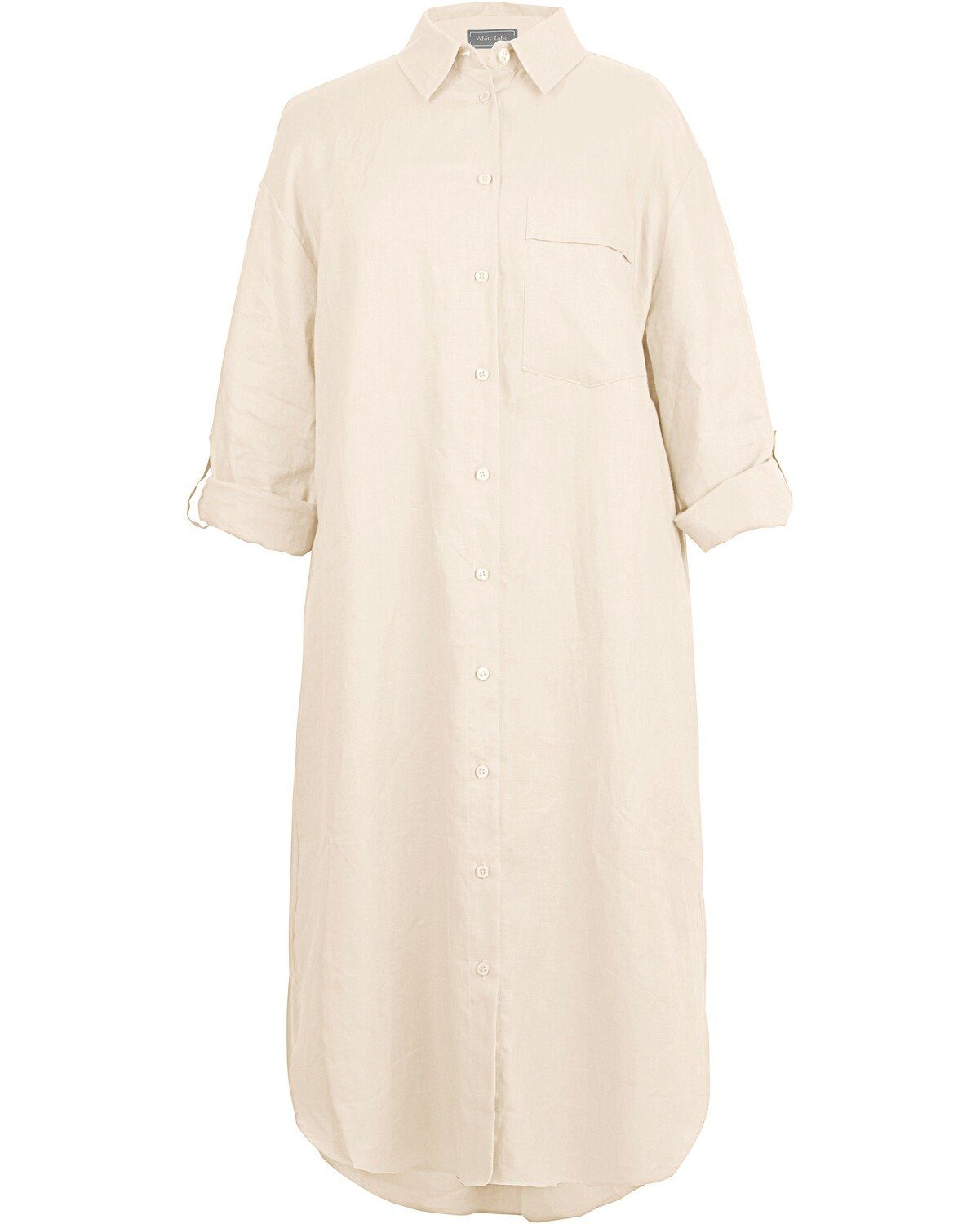 White Label Midikleid Midi-Hemdblusenkleid aus Leinen günstig online kaufen