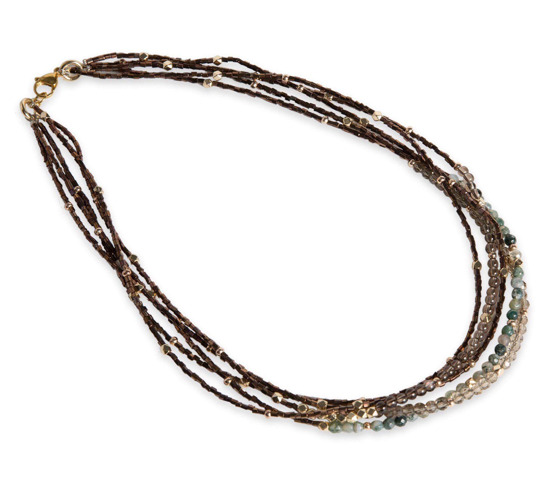 PEARLS FOR GIRLS Halsband »PEARLS FOR GIRLS Kette 5-lagige Damen Halskette  mit Glasperlen Modeschmuck Braun« online kaufen | OTTO