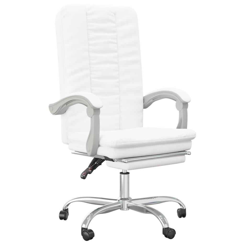vidaXL Bürostuhl Bürostuhl mit Liegefunktion Weiß Weiß (1 | Weiß Kunstleder St)