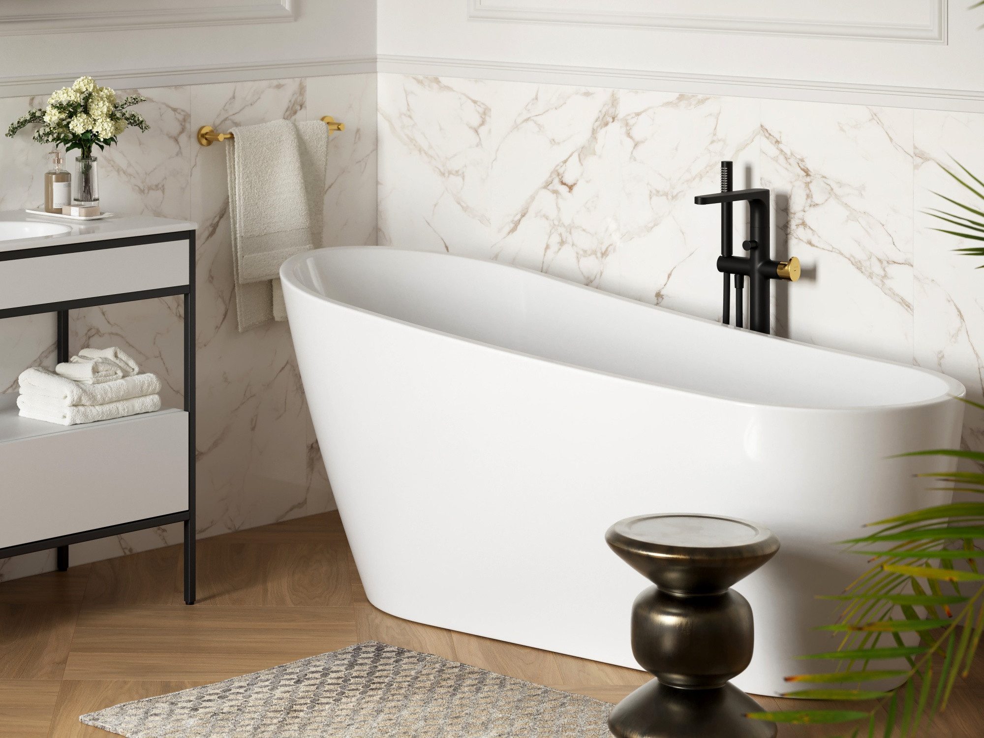 Magnolia Home Whirlpool Wanne Zen Oval 170x80 glänzend