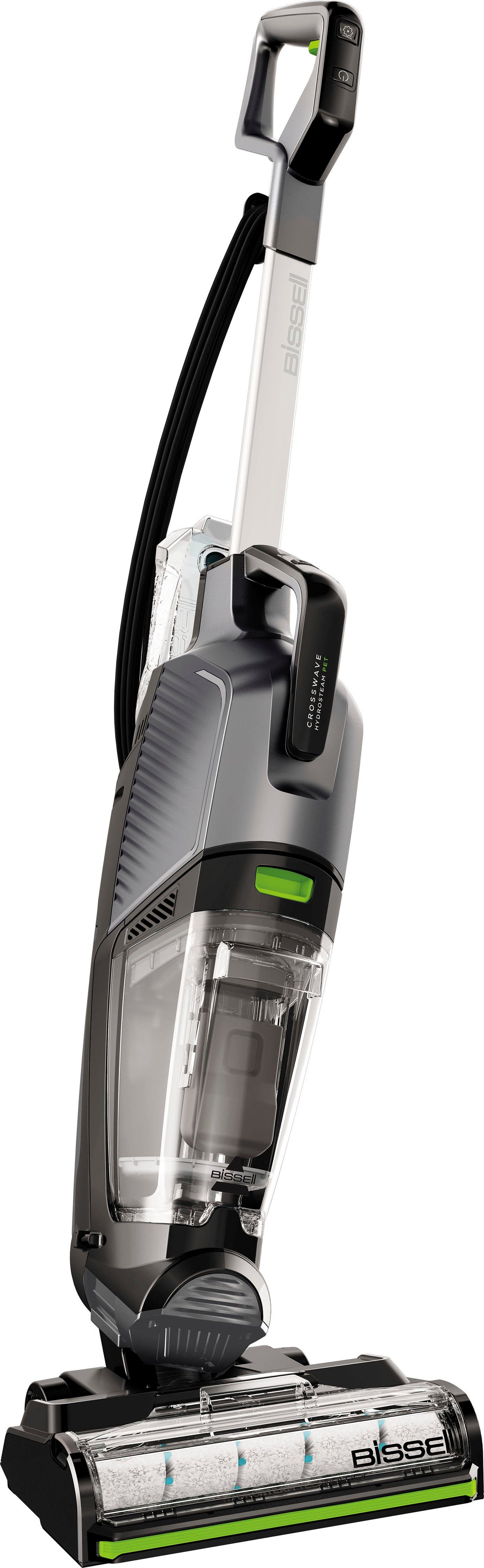 Bissell Nass-Trocken-Sauger 3527N, CrossWave® Hydrosteam PET Select, Dampffunktion, 1100 W, beutellos, reinigt festsitzenden Schmutz, Dual-Tank, saugen, wischen, trocknen