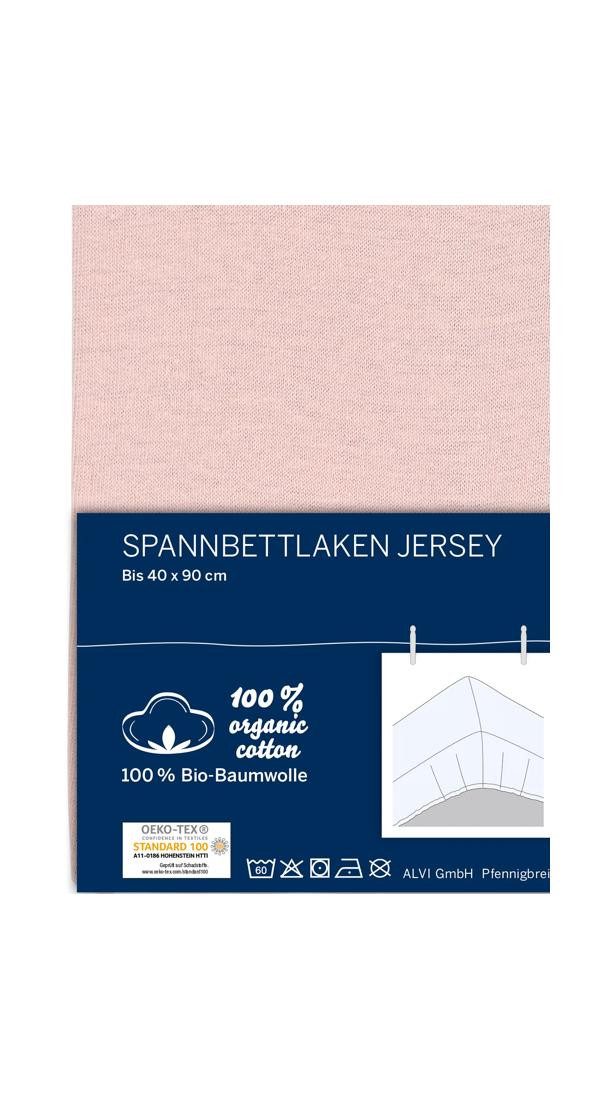 Alvi® Spannbettlaken Spannbettlaken Bio-Baumwolle, Baumwolle, Gummizug: rundum, (1 Stück), faltenfrei durch Gummizug