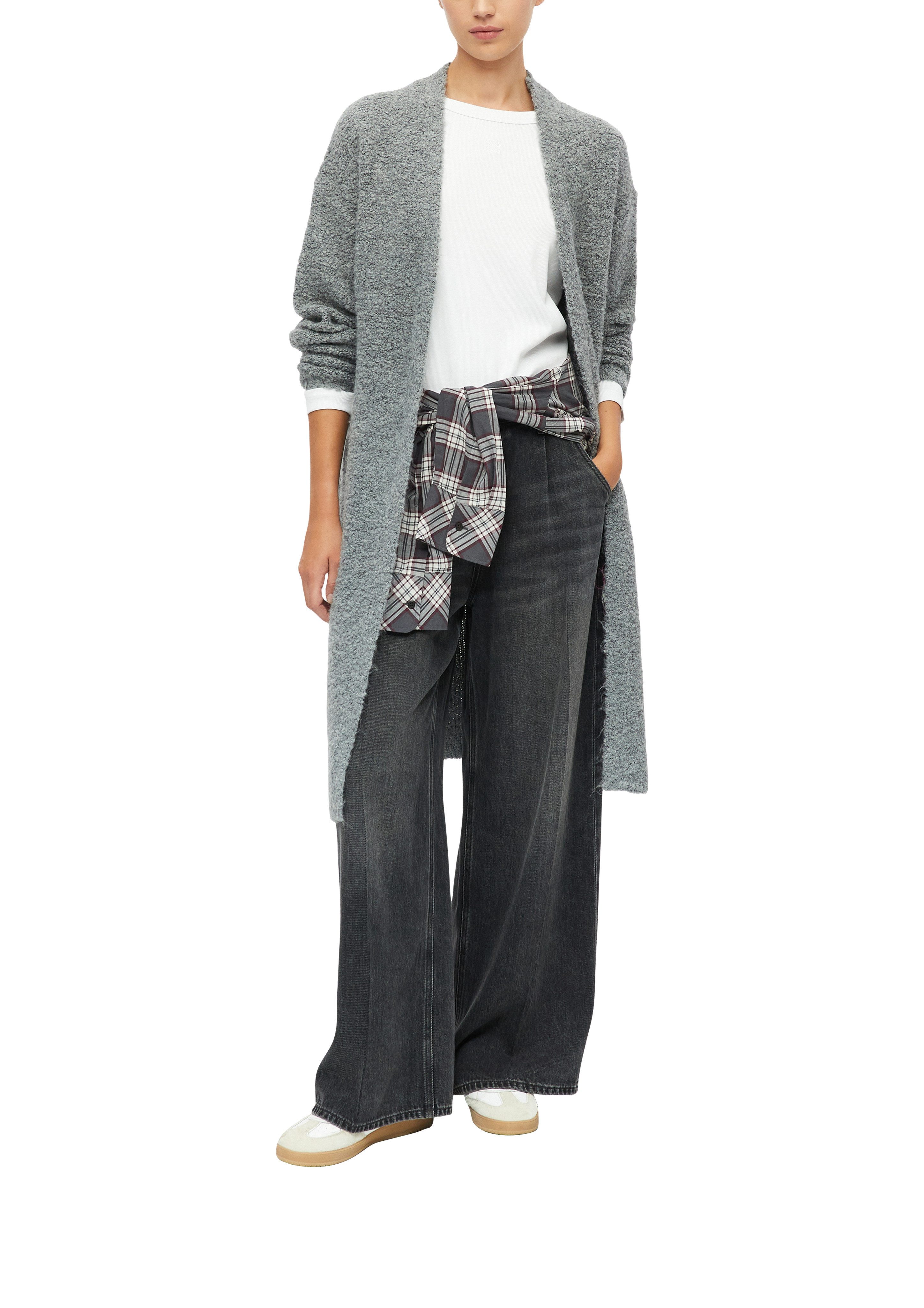 s.Oliver Longstrickjacke Lange Strickjacke ohne Verschluss / mit Wolle