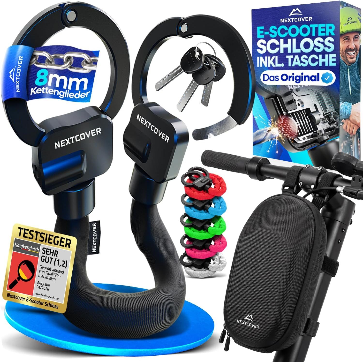 Nextcover Kettenschloss NEXTCOVER® E-Scooter Schloss [Steel-Secure-Technologie]