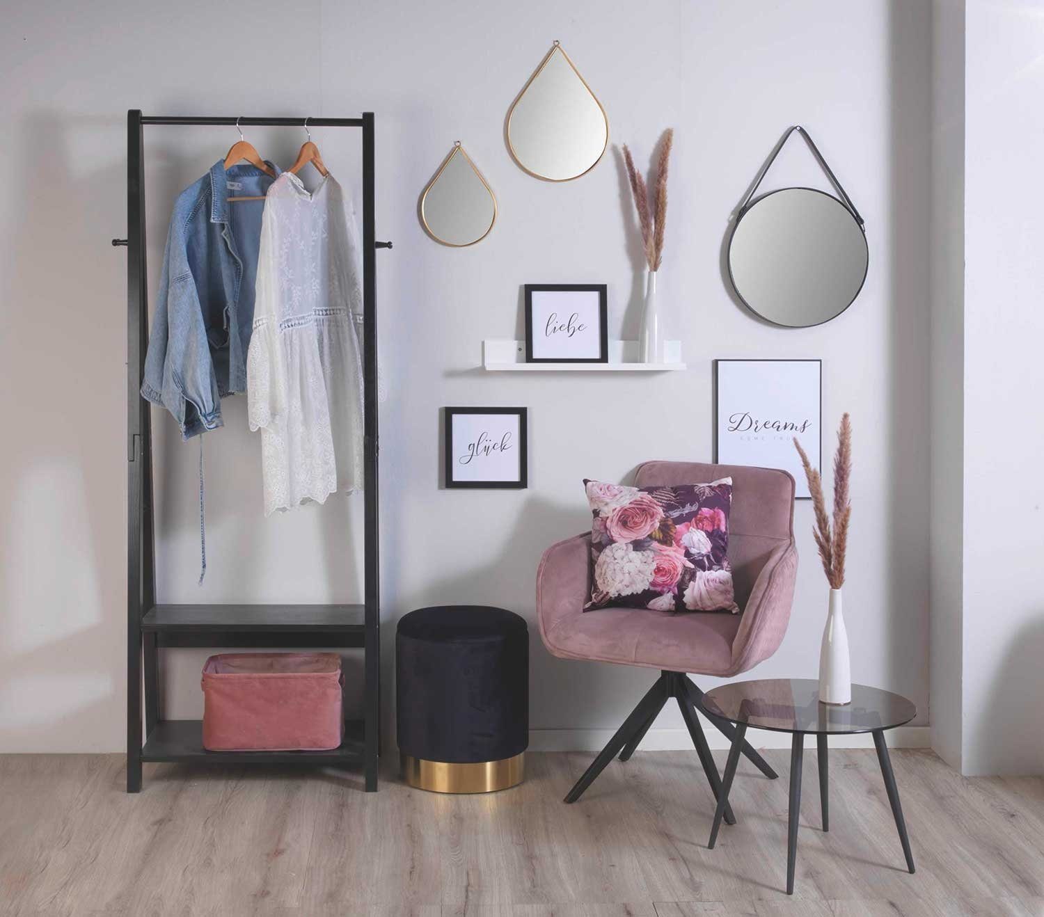 Home4You Aufbewahrungskorb, Rosa, Samt, Tragegriffe, B 33 x H 18 x T 23 cm günstig online kaufen