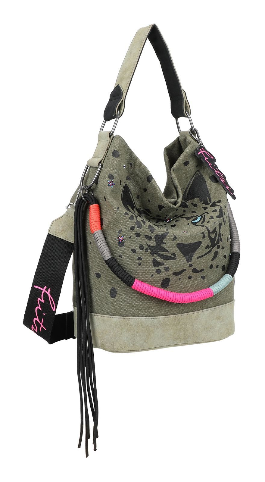 Fritzi aus Preußen Schultertasche Limited Panther Studs Hobo Bag günstig online kaufen