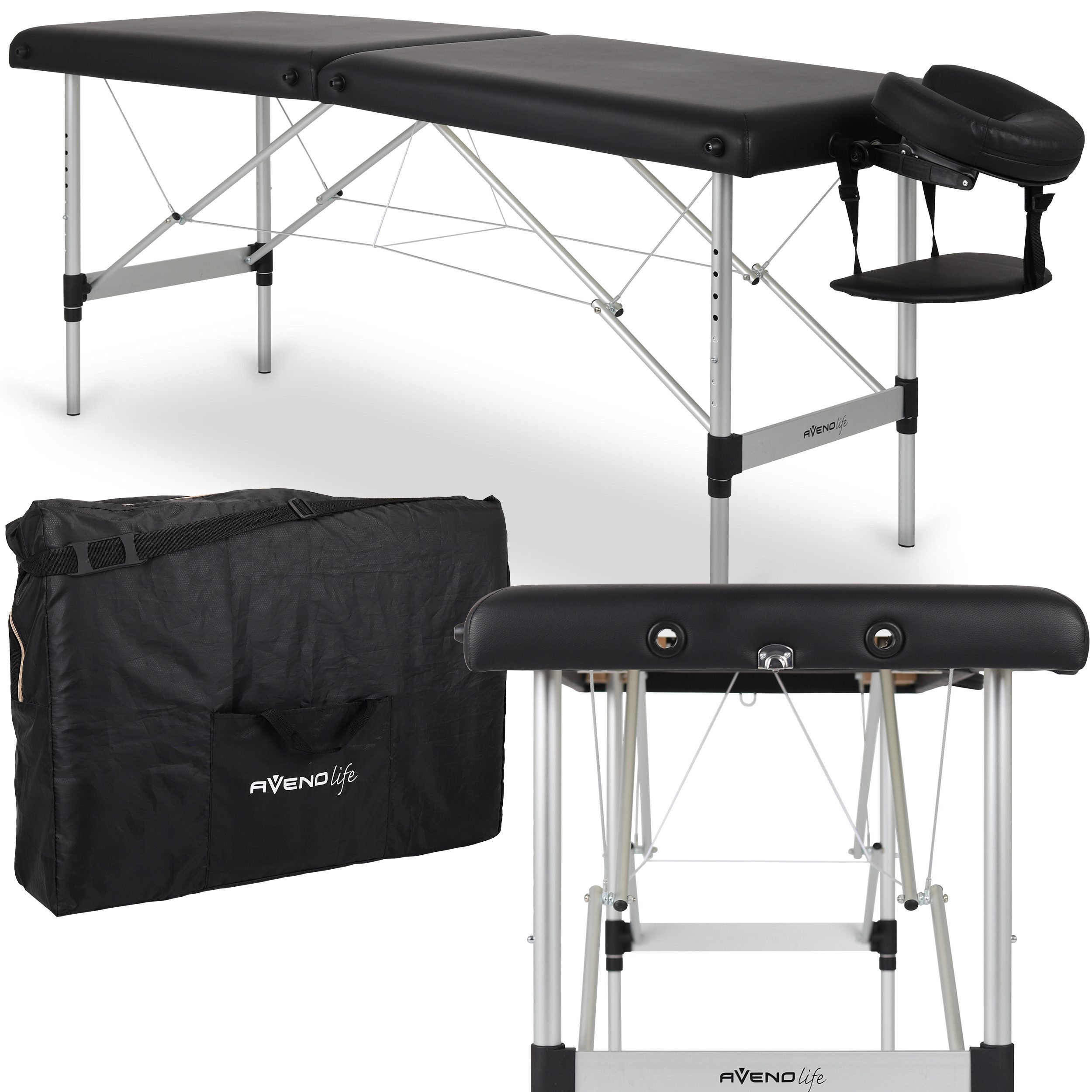 Habys Massageliege Nina 2 Zonen Kosmetikliege Tattooliege Klappbar, Aluminium