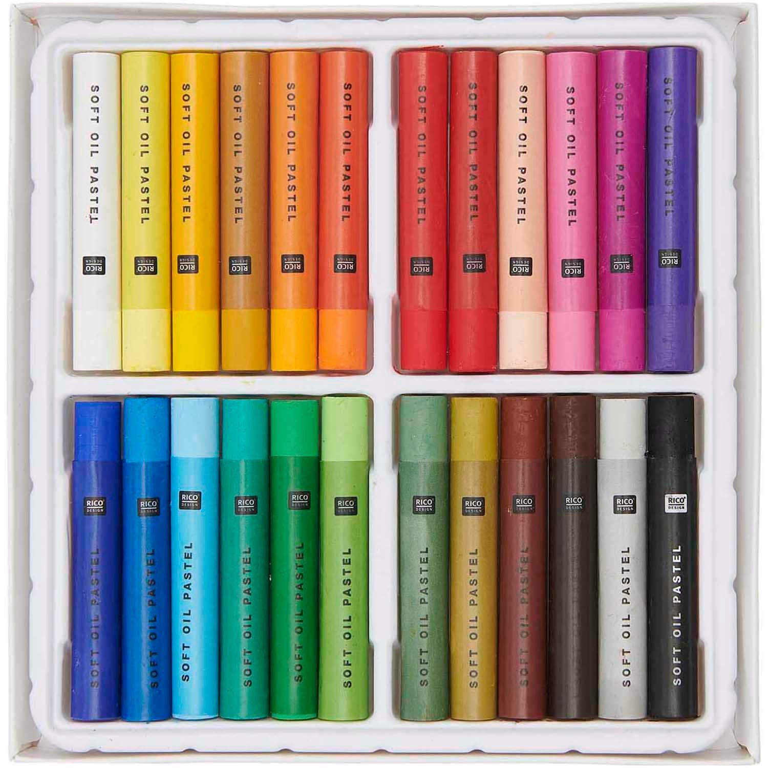 Rico Design Pastellkreide Soft Oil Pastels, 24 extra weiche Ölpastellkreiden