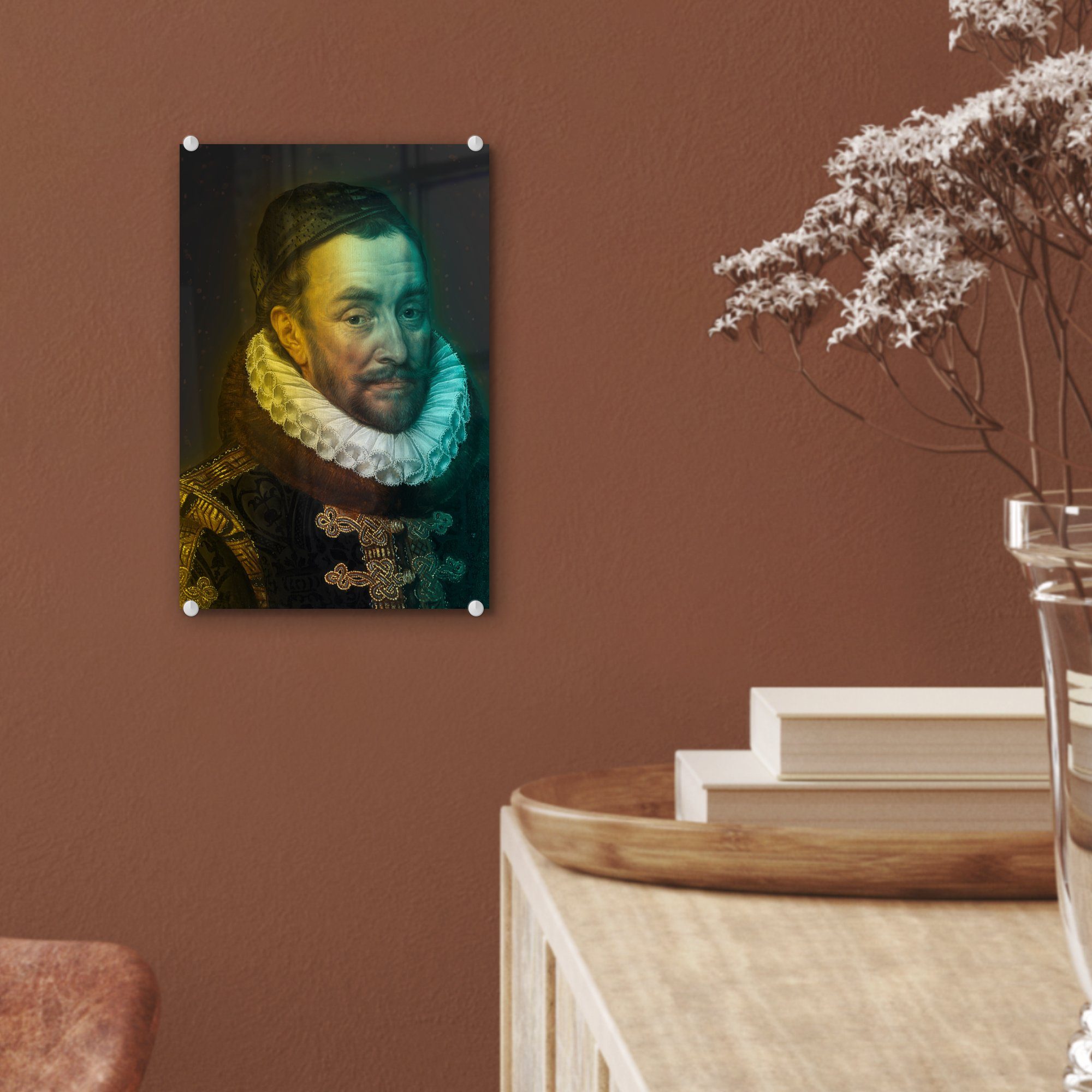 von Wandbild - Wilhelm - Acrylglasbild auf Glas - St), Foto (1 Oranien auf - Wanddekoration Bilder - Farben, Adriaen bunt Glas Thomasz Glasbilder MuchoWow