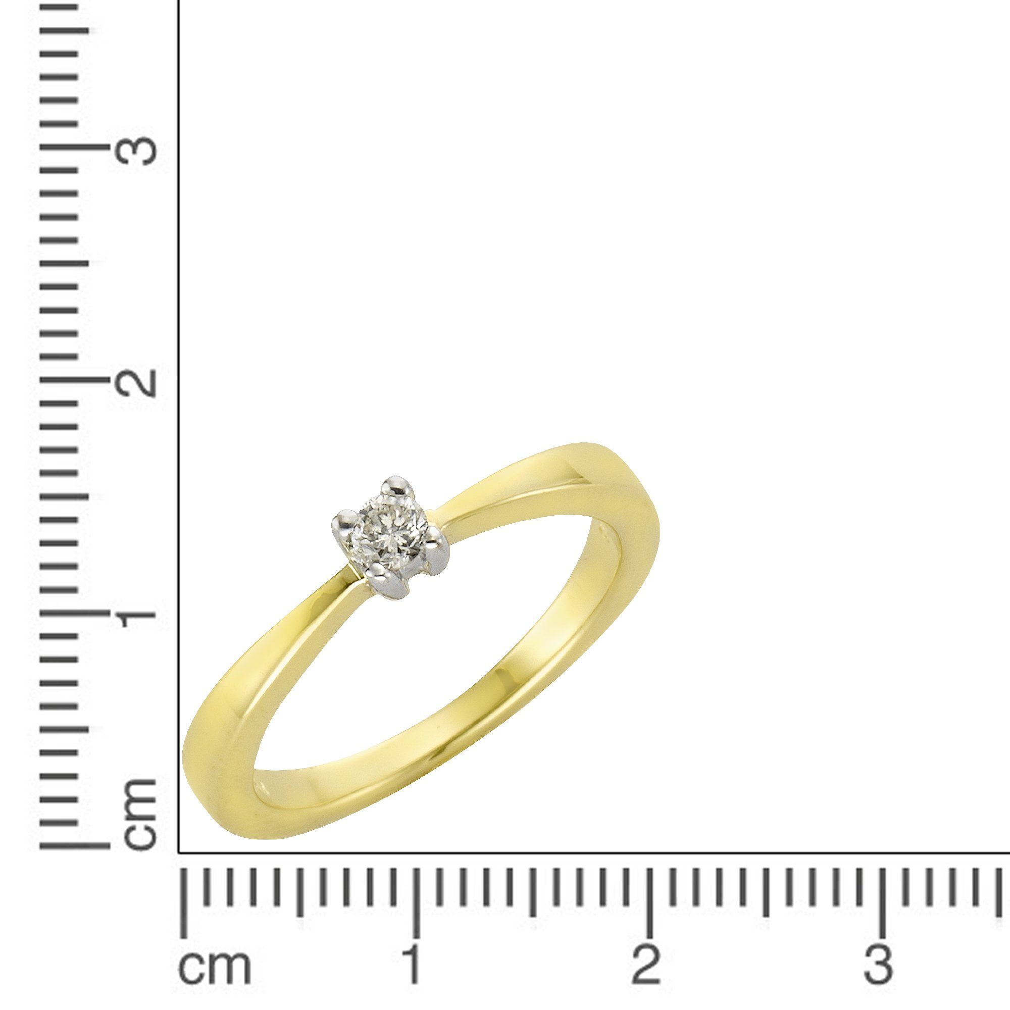 Diamonds by Ellen K. Fingerring 375/- Gold Brillant 0,10ct.