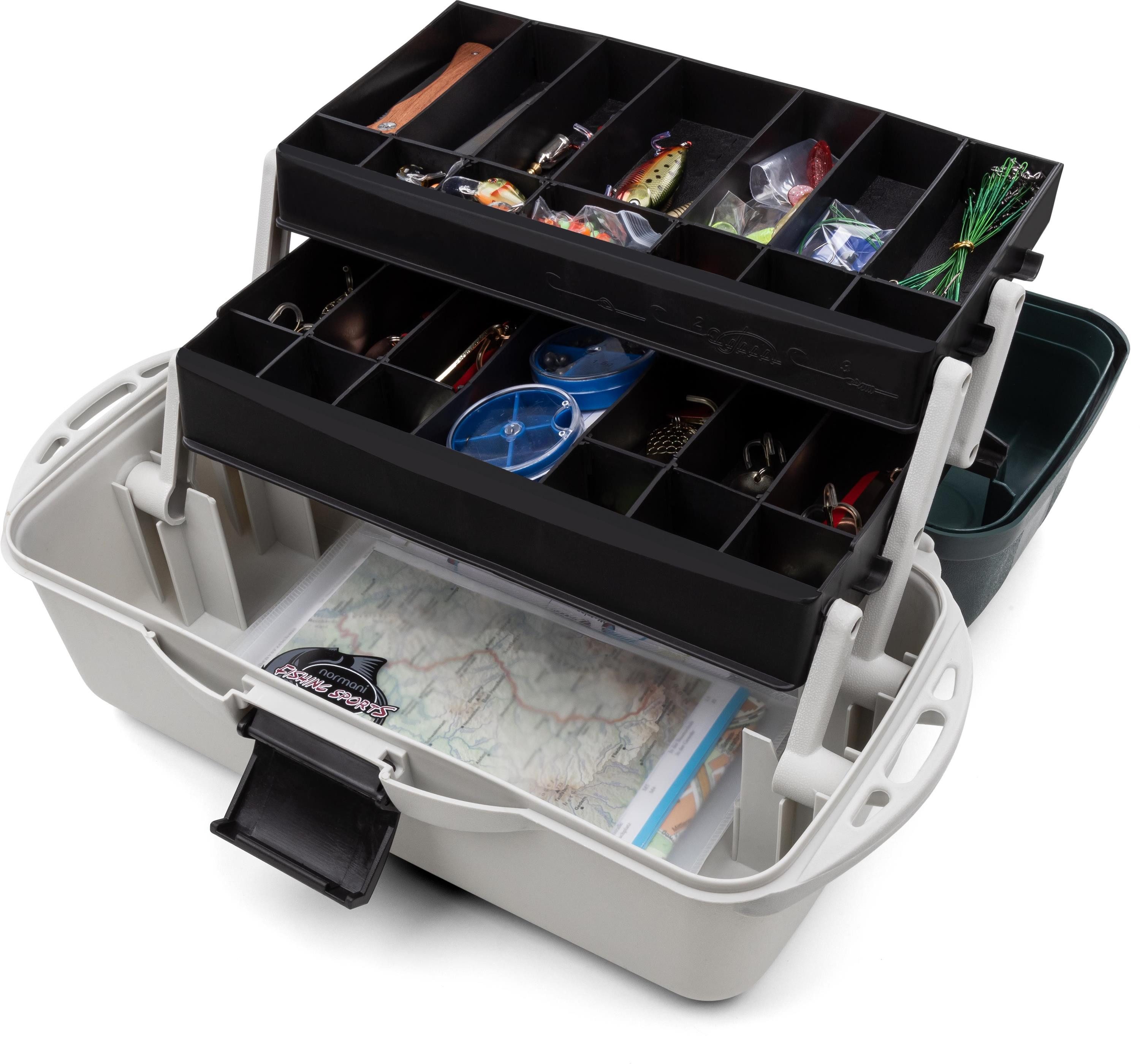 normani Angelkoffer Angelbox Gandia, Angeltasche Gerätekasten mit Rucksackfunktion und Tackle-Boxen