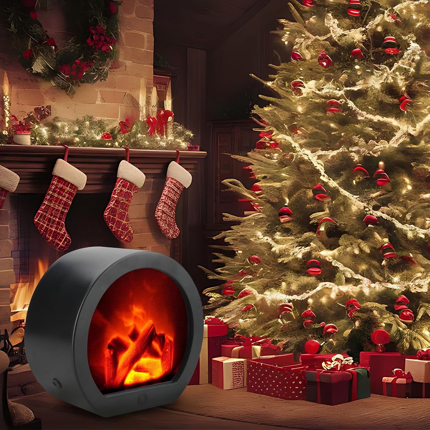 MUPOO LED Laterne LED Kamin USB-/Batteriebetrieben LED Dekolicht 3D-Flammen günstig online kaufen