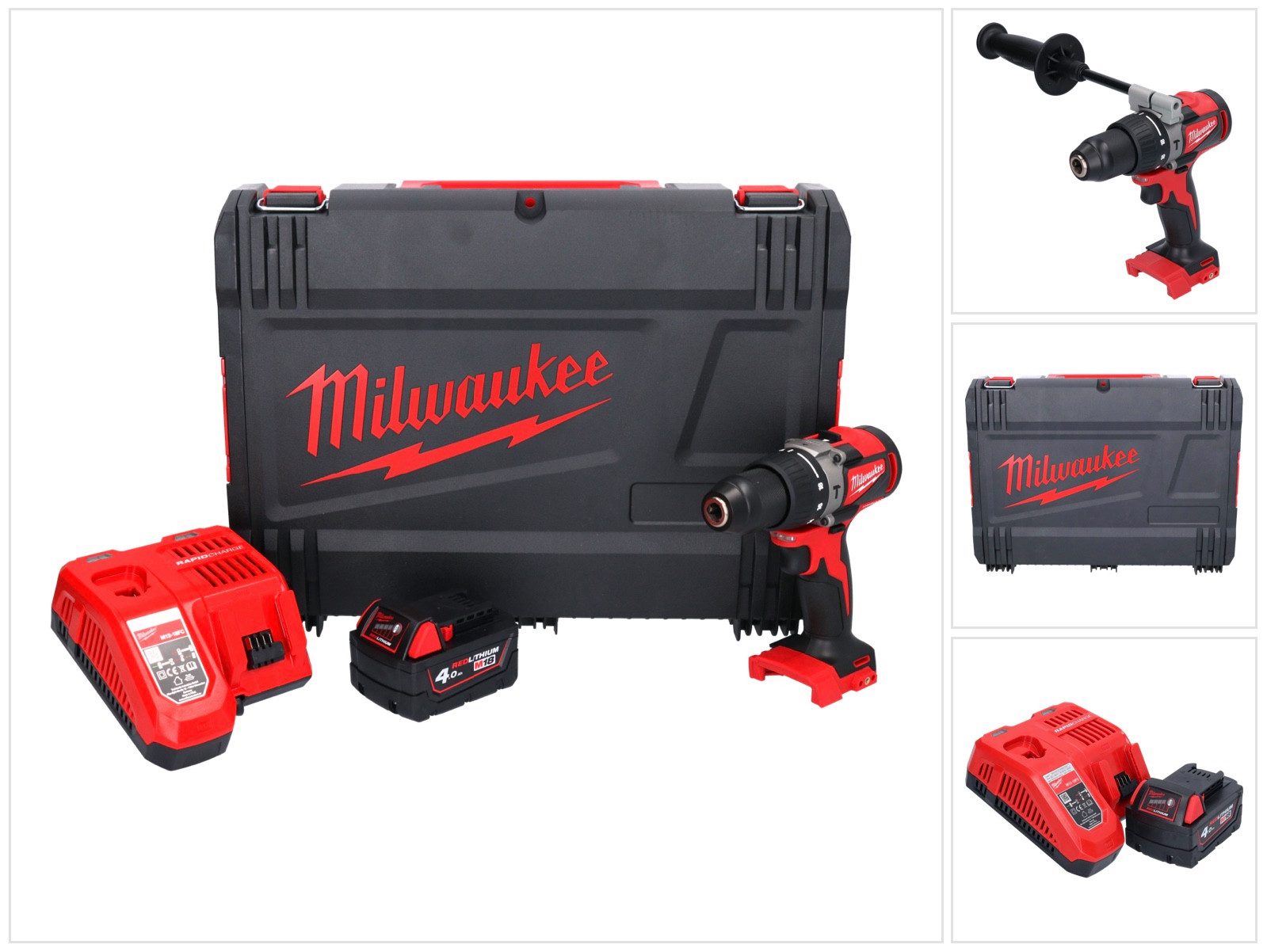 Milwaukee Akku-Schlagbohrschrauber M18 BLPD2-401X Akku Schlagbohrschrauber 18 V 82 Nm Brushless + 1x Akk
