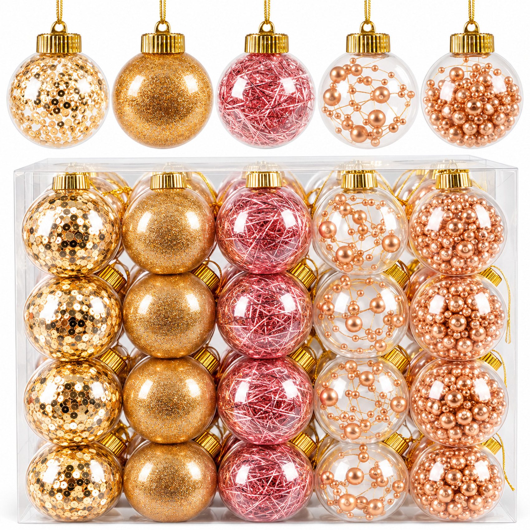 Rosegold Weihnachtskugeln kaufen » Rosegold Christbaumkugeln