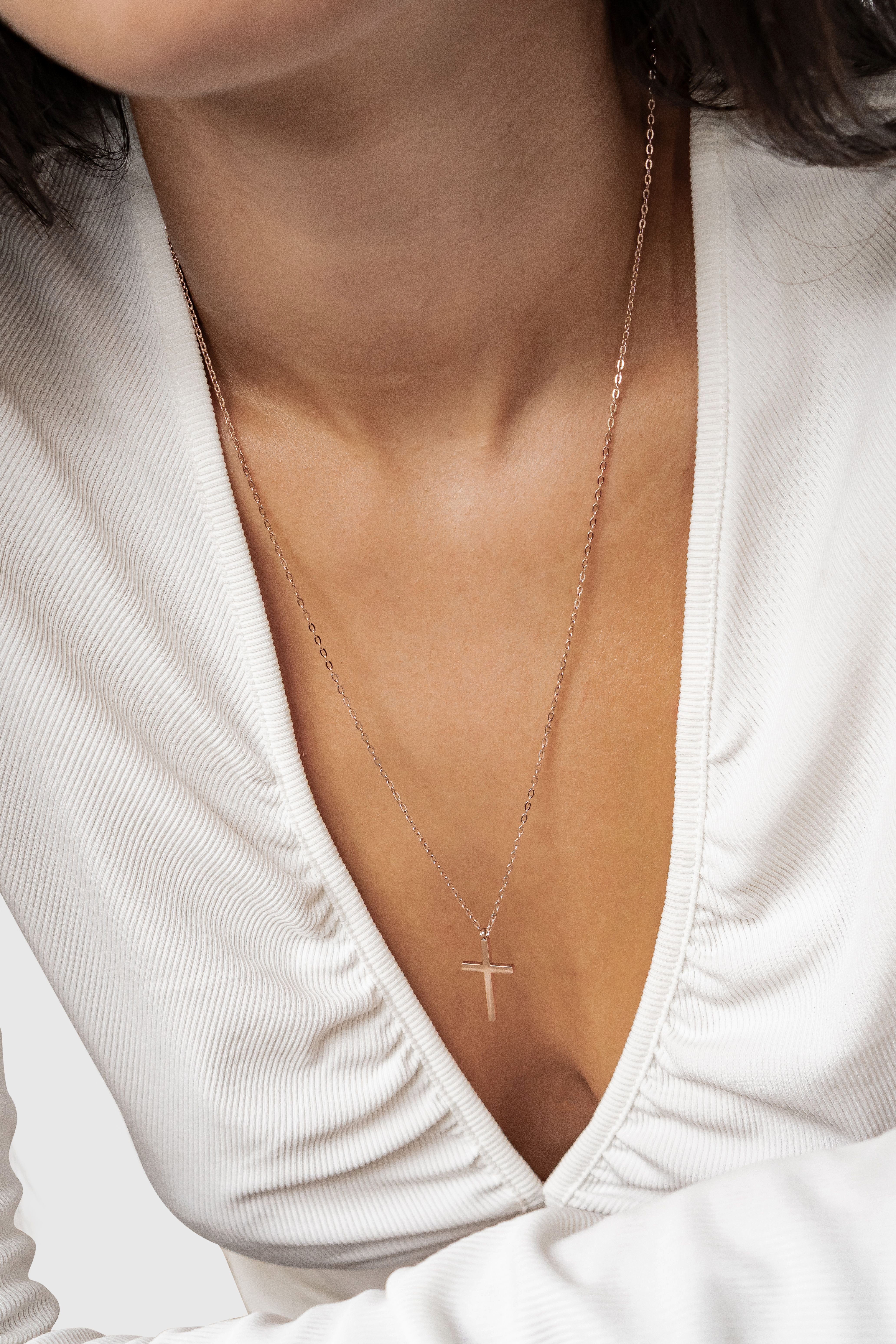 Hey Happiness Kreuzkette mit Anhänger Kreuz, wasserfest, Elegante Damen Hal günstig online kaufen