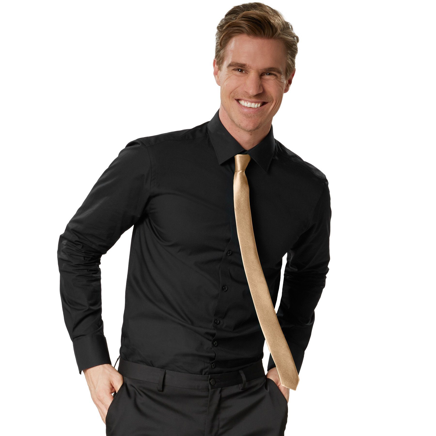 dressforfun Kostüm Einfarbige Krawatte, Schmale Unisex-Krawatte in Einheitsgröße