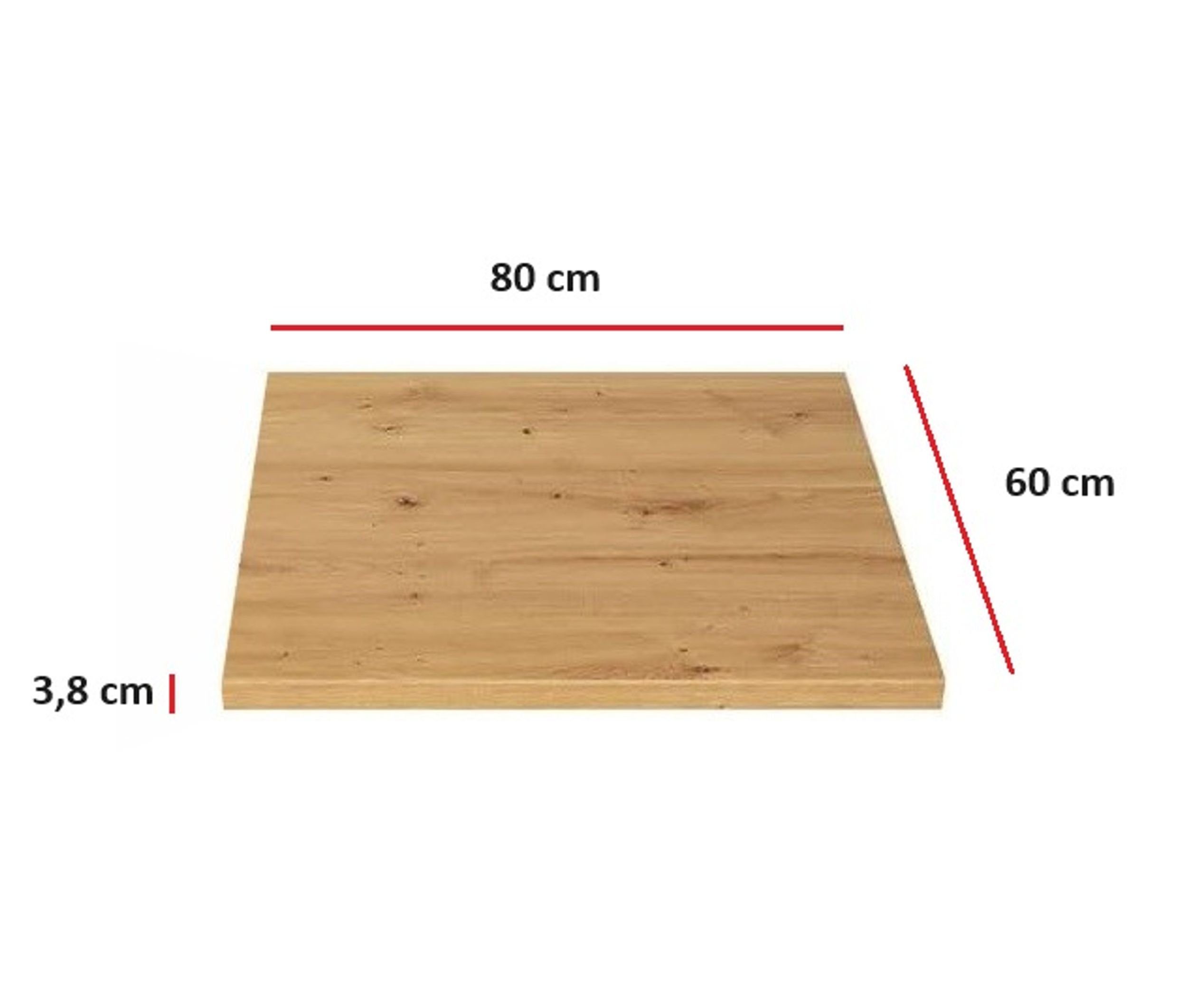 Küchen-Preisbombe Arbeitsplatte Dekor Eiche Artisan Küche EKO STILO Küchenzeile Einbauküche (1, 1 St), Breite 80 cm / Tiefe ca. 60 cm / Höhe ca. 3,8 cm