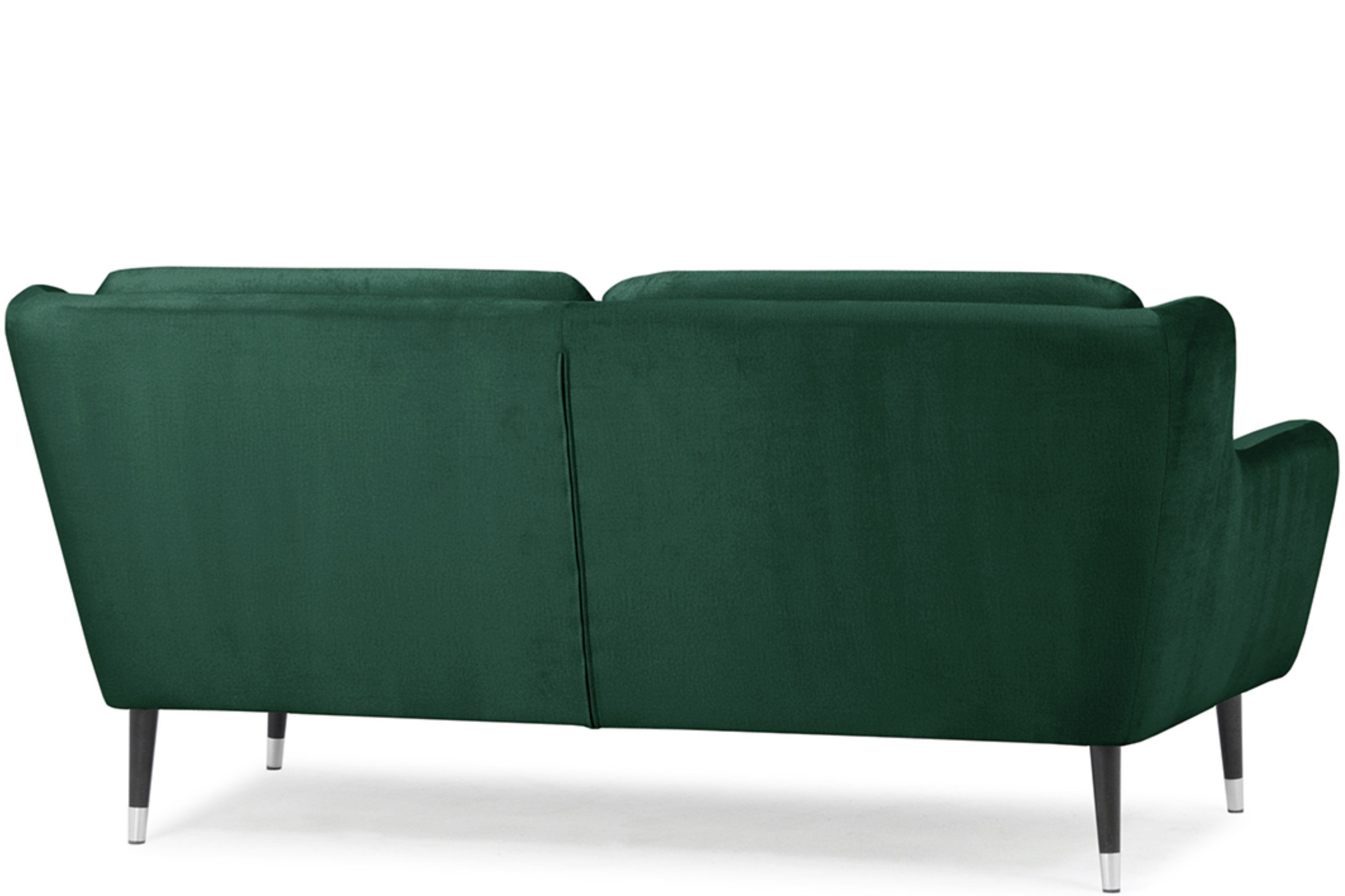 auf Sitzer, Konsimo | lackierten AFOS dunkelgrün wasserabweisender Sofa 3 hohen Sofa schwarz Oberstoff, dunkelgrün Holzbeinen