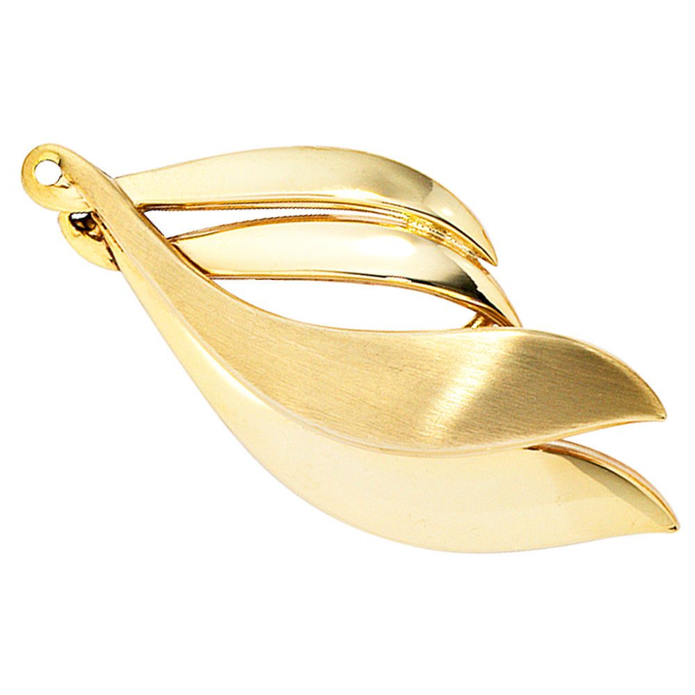 Schmuck Krone Brosche Brosche, 333 Gelbgold, teilmattiert, Gold 333