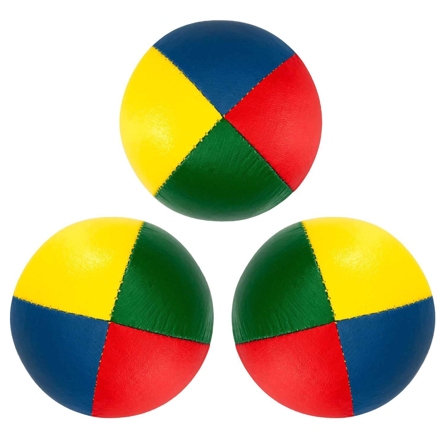 Spielball zum Jonglieren (3er Set 58mm Jonglierbälle, 90g vierfarbig)