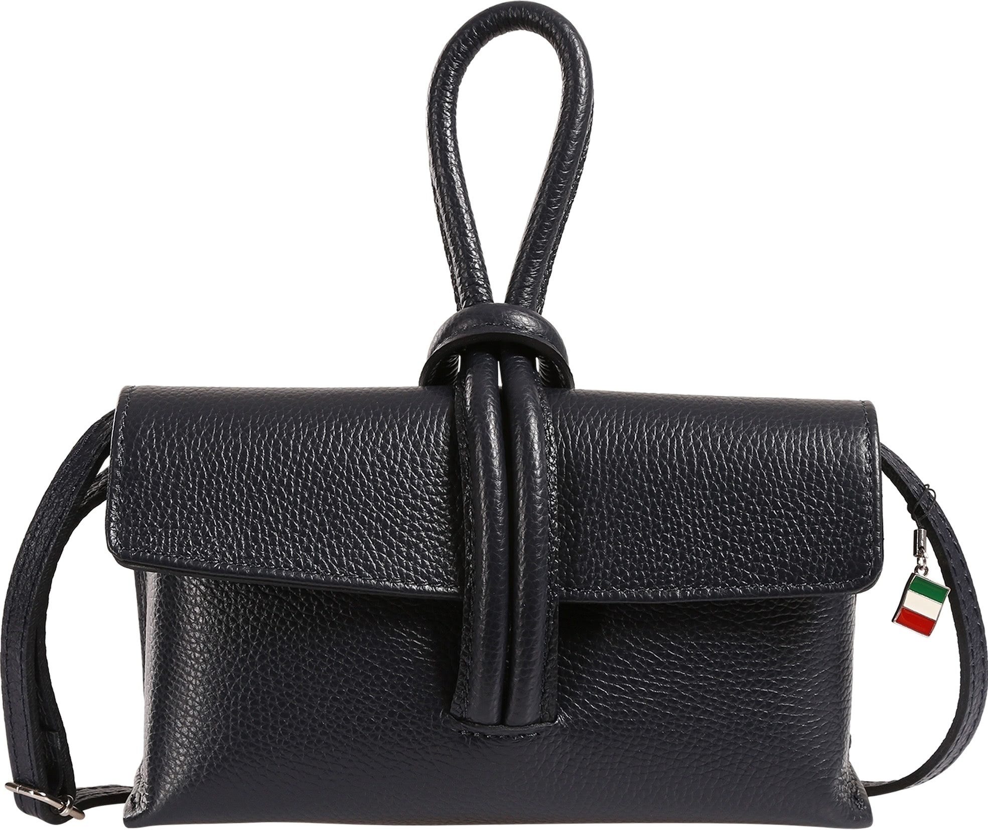 FLORENCE Umhängetasche Florence Clutch Echtleder Tasche (Abendtasche), Damen Abendtasche, Umhängetasche Leder, dunkelblau ca. 23 x 13cm hoch