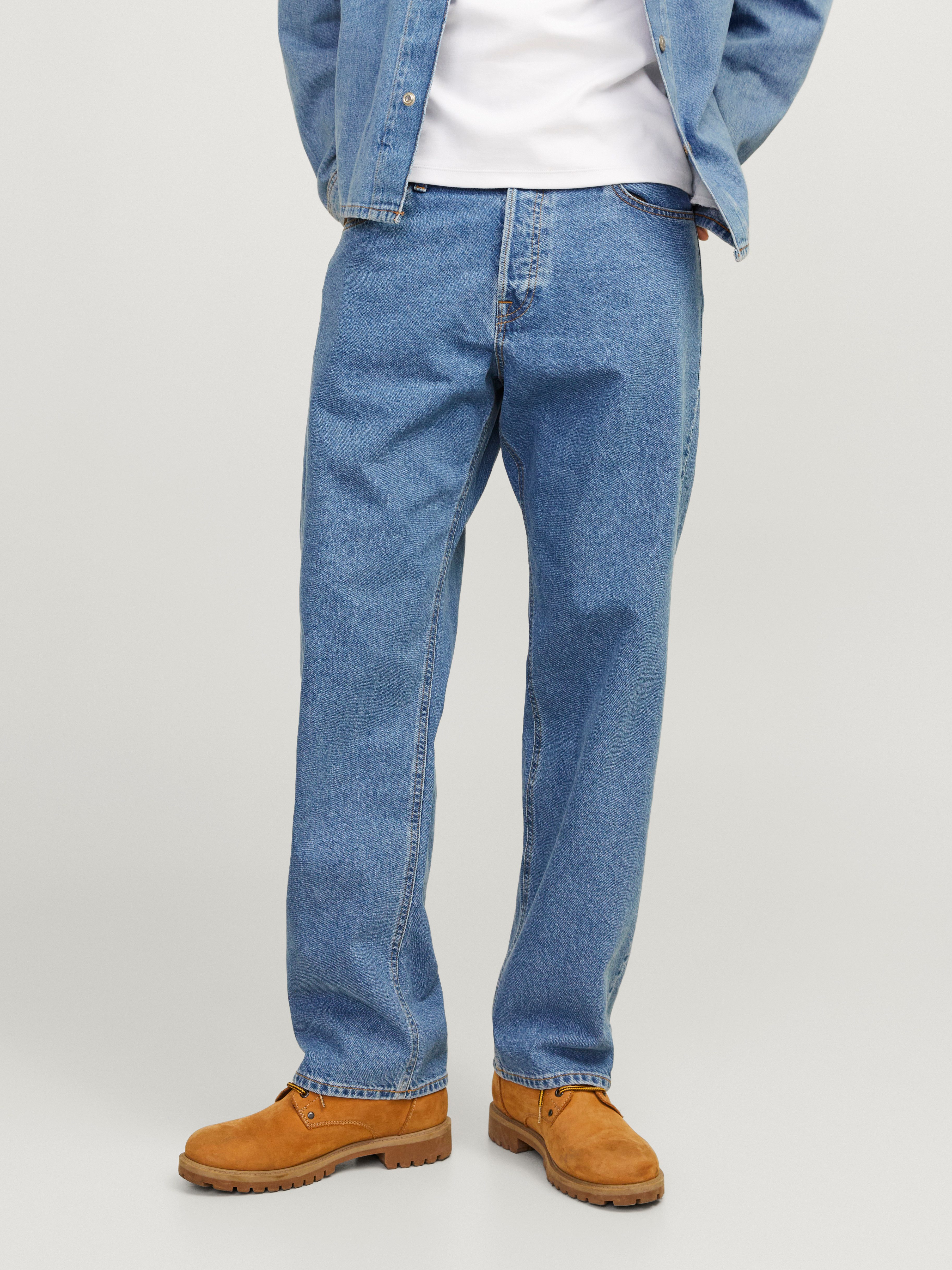 Jack & Jones Relax-fit-Jeans JJIEDDIE mit hoher Taille und lockerer Passform mit Faded-Effekten